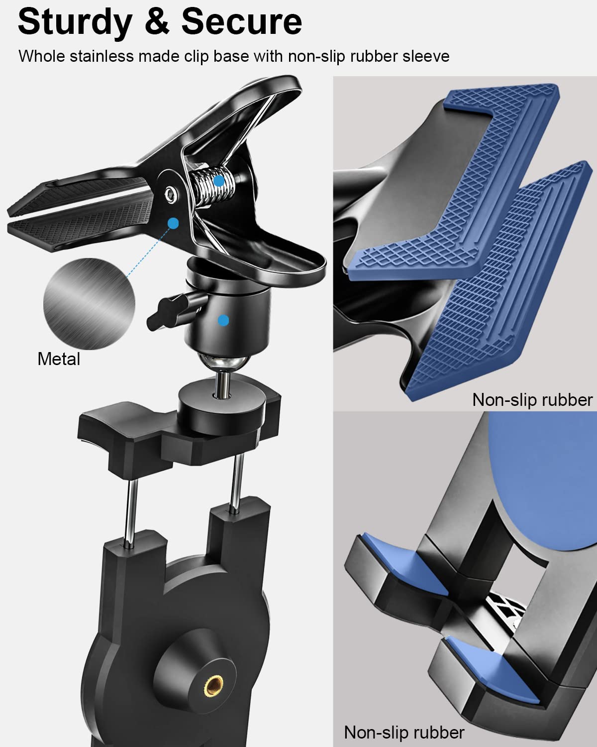 WoleYi Universal Car Sun Visor Tablet Holder - 360° Rotatable Steering Wheel Mount with 1/4