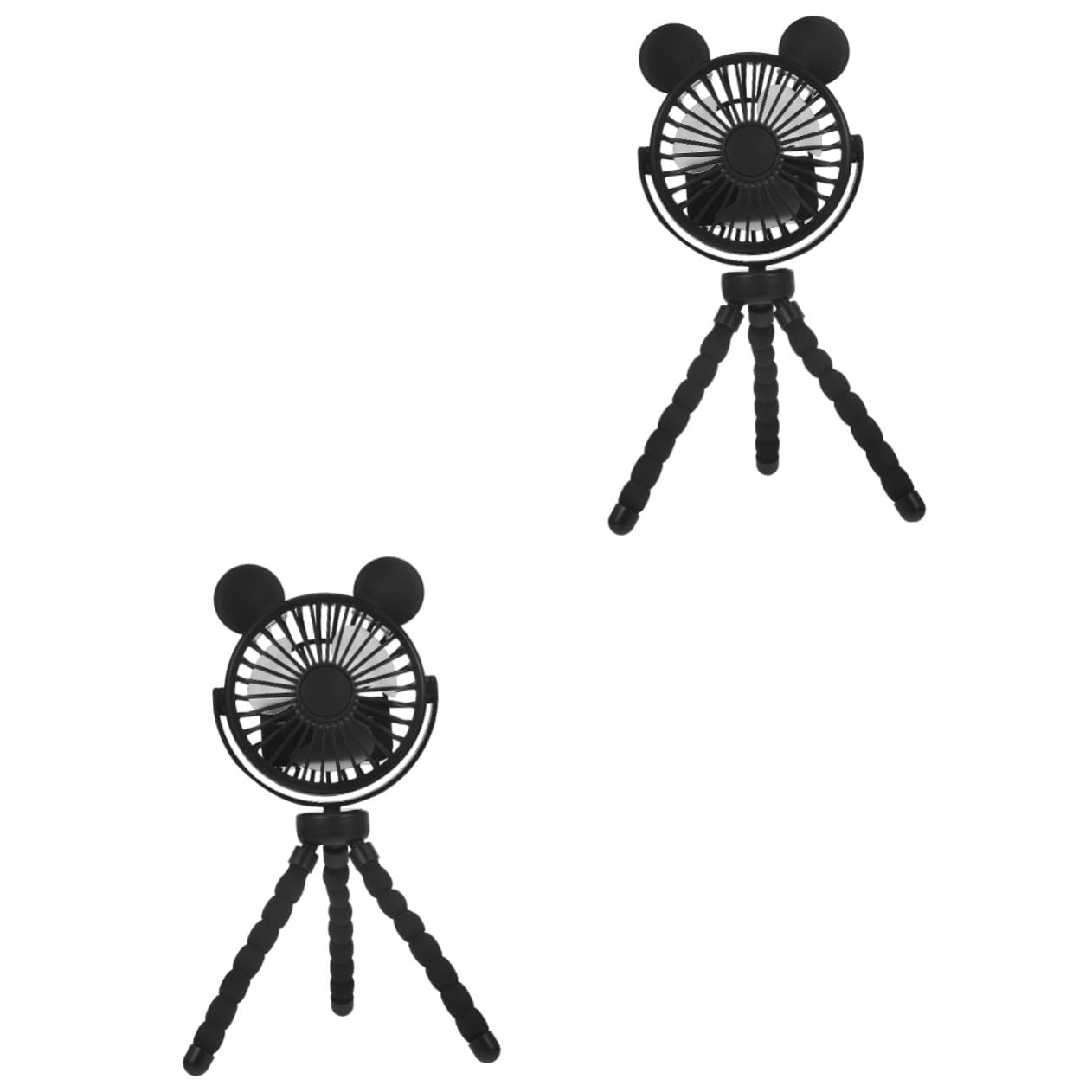 Wakauto 2 Pack Stroller Fan - Portable Rotatable Clip On Fan with Flexible Neck for Baby Stroller, Car Seat & Shopping Cart - Perfect for Outdoor Activities, Travel & Hot Weather