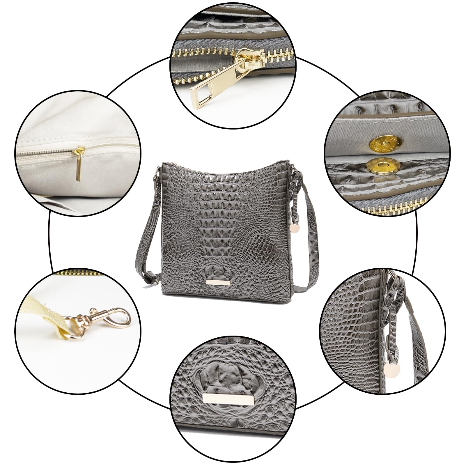 Trendy Women's Crocodile Embossed Leather Shoulder Bag - Fashionable Crossbody Purse for Daily Use, Work & Evening Out