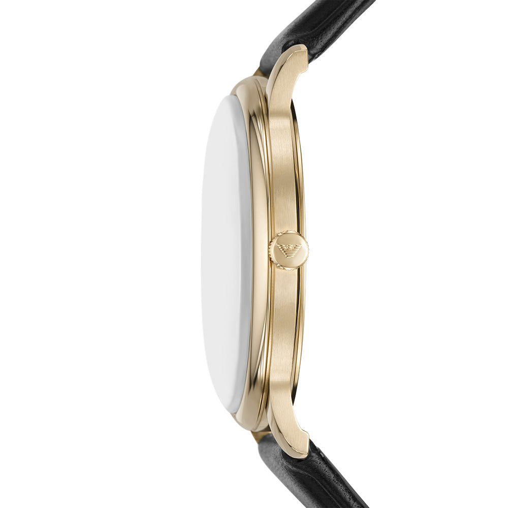 Emporio Armani AR11601 Minimalist Men's Leather Strap Watch - Luxury Analog Wristwatch for Business, Casual & Formal Occasions