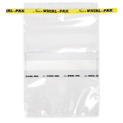 Nasco Whirl-Pak B01297WA Sample Bags with White Write-on Strip | Sterile Specimen Collection Bags for Food Testing, Environmental Sampling & Laboratory Use
