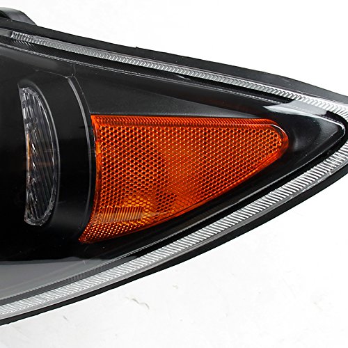 Spec-D Tuning Black Headlights for 2005-2006 Toyota Camry - Pair LED Headlight Assembly with Clear Lens (Left + Right) - Upgrade for Night Driving & Enhanced Style