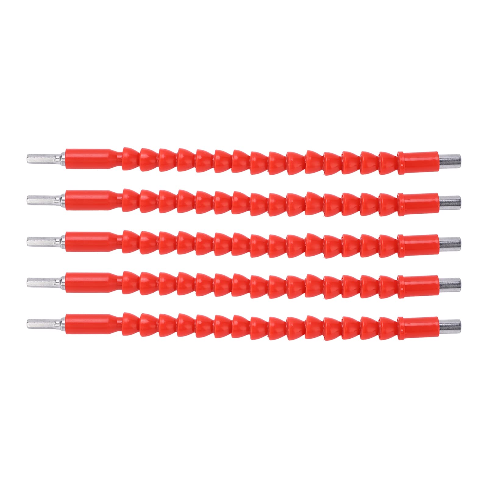 Flexible Drill Bit Extension Shaft - 11.6 Inch ABS Hex Connecting Snake Hose (5-Piece Set) for Electric Drills - Perfect for Tight Spaces & Hard-to-Reach Areas in DIY Projects, Plumbing, and Automotive Repairs