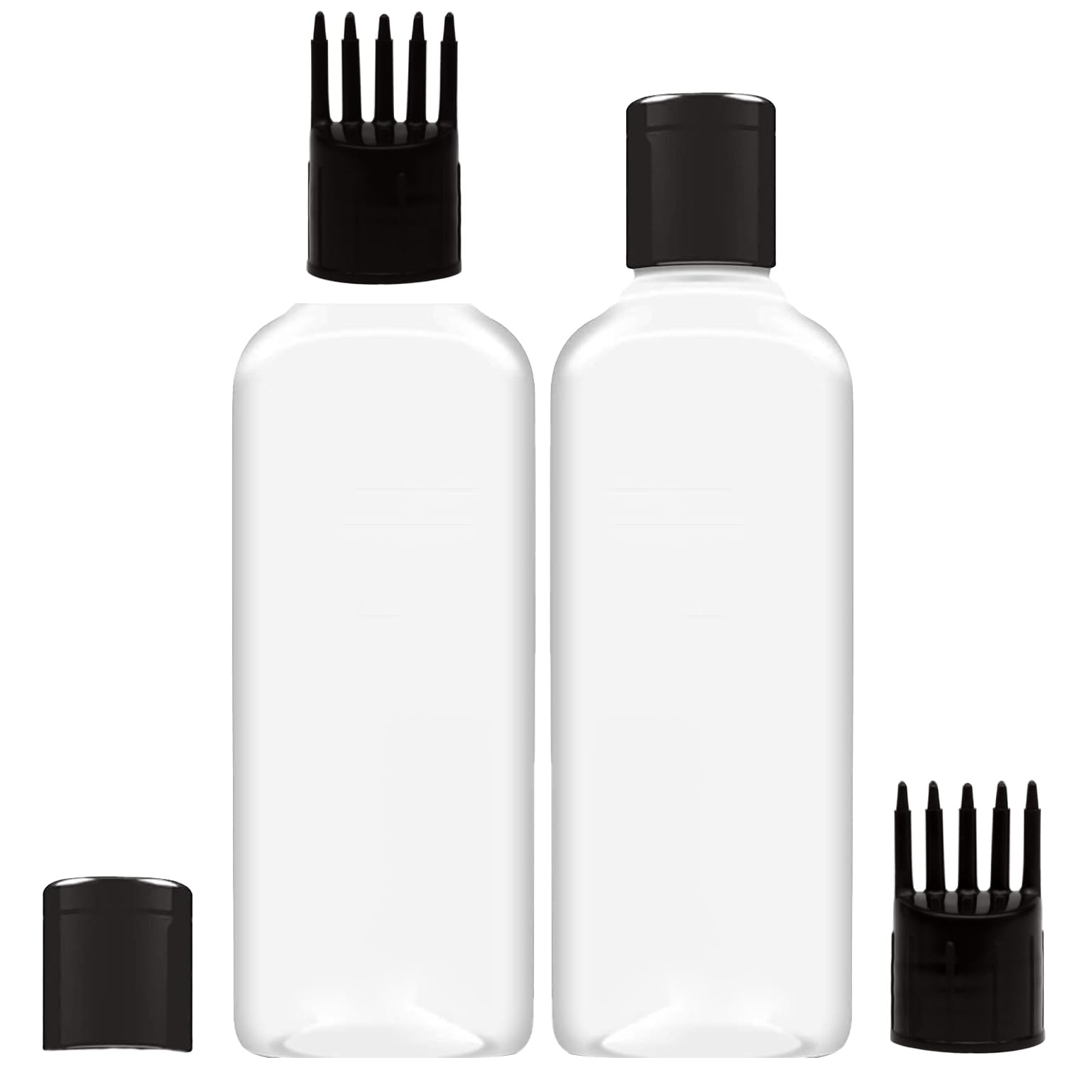 HUNCHA 120ml Hair Root Applicator Bottle with Comb Cap - Scalp Treatment for Hair Oil, Shampoo & Medicine - Hair Growth Accessories (Pack of 2) - Perfect for At-Home Hair Care & Salon Treatments