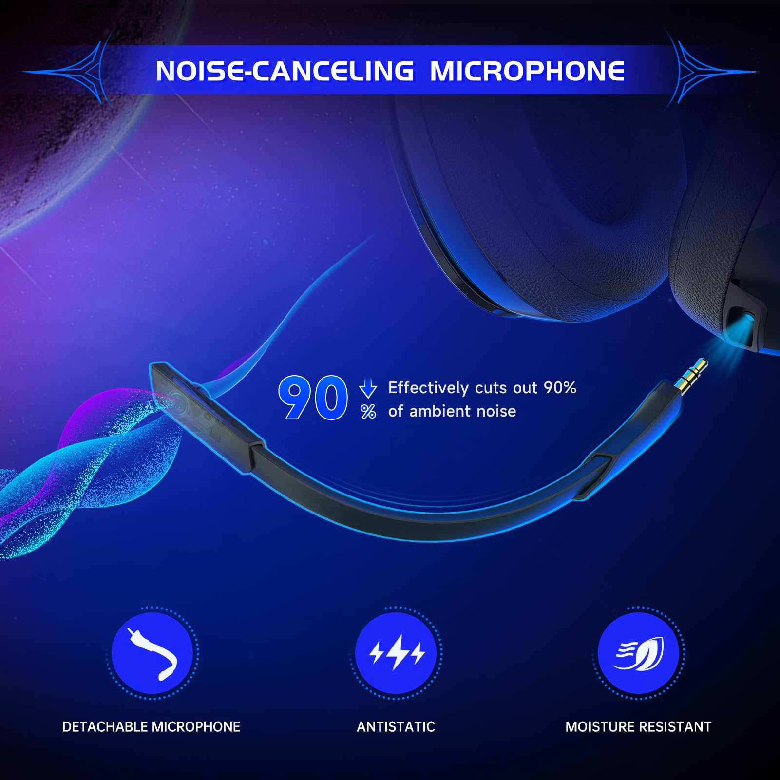 Wireless Gaming Headset for PS5, PS4, PC, Nintendo Switch - 2.4GHz & Bluetooth 5.3 Headphones with ENC Microphone, Surround Sound, 40+ Hour Battery - Perfect for Fortnite, Call of Duty, FPS Games & Online Chat (Black)