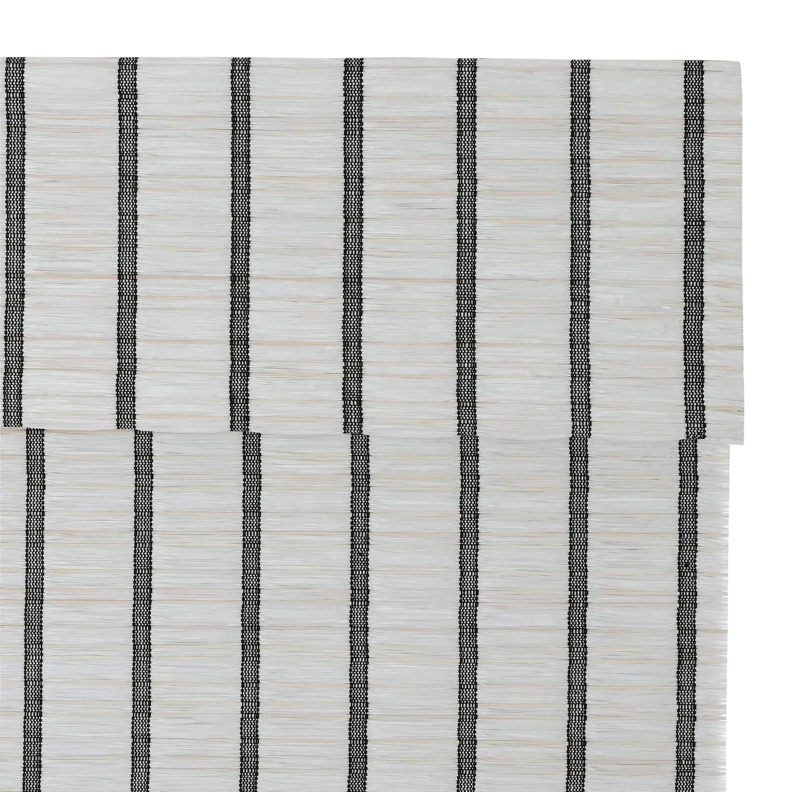 Natural Bamboo Woven Window Shade - Blue & White Handmade Eco-Friendly Roller Blind for Living Room, Bedroom & Office Decor
