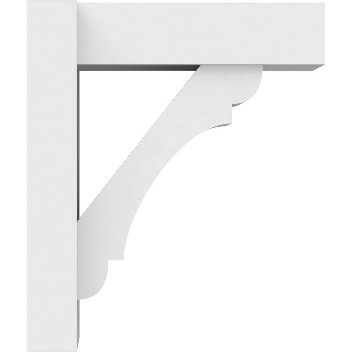 Ekena Millwork OUTP07X12X14OLY05 White Olympic Architectural Grade PVC Outlooker with Block Ends - 7
