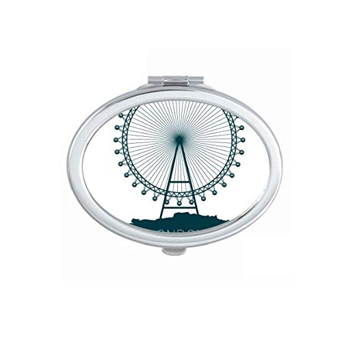 DIYthinker Portable Foldable Double-Sided Makeup Mirror - UK London Eye Inspired Travel Compact Mirror for Home, Travel & Handbag (United Kingdom Souvenir Gift)