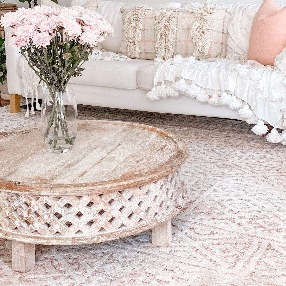 Bobbie Textured Tribal Rug - Handwoven Boho Chic Area Rug for Living Room, Bedroom, or Office - Soft & Durable Home Decor