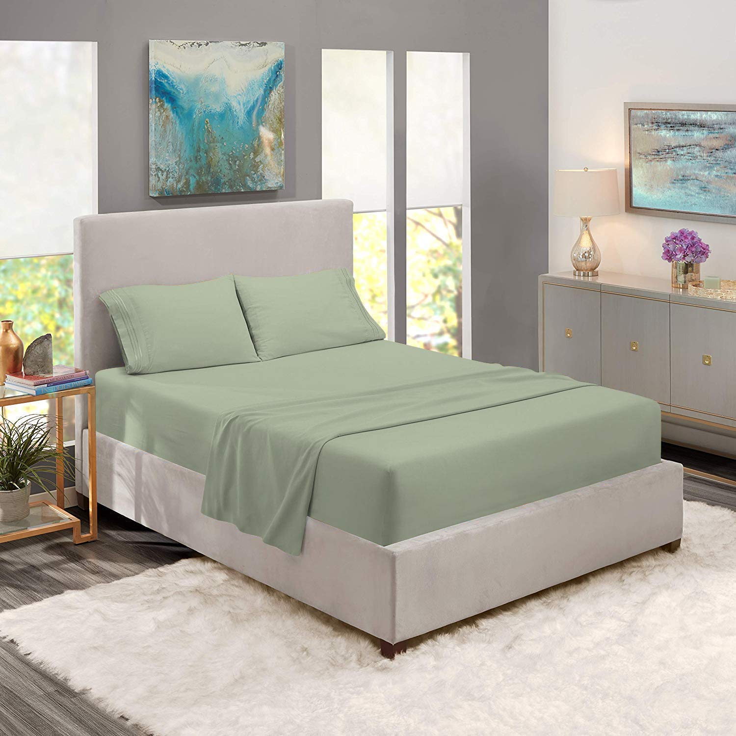 Premium 6-Piece Twin XL Bed Sheet Set - 400 Thread Count 100% Egyptian Cotton, 20
