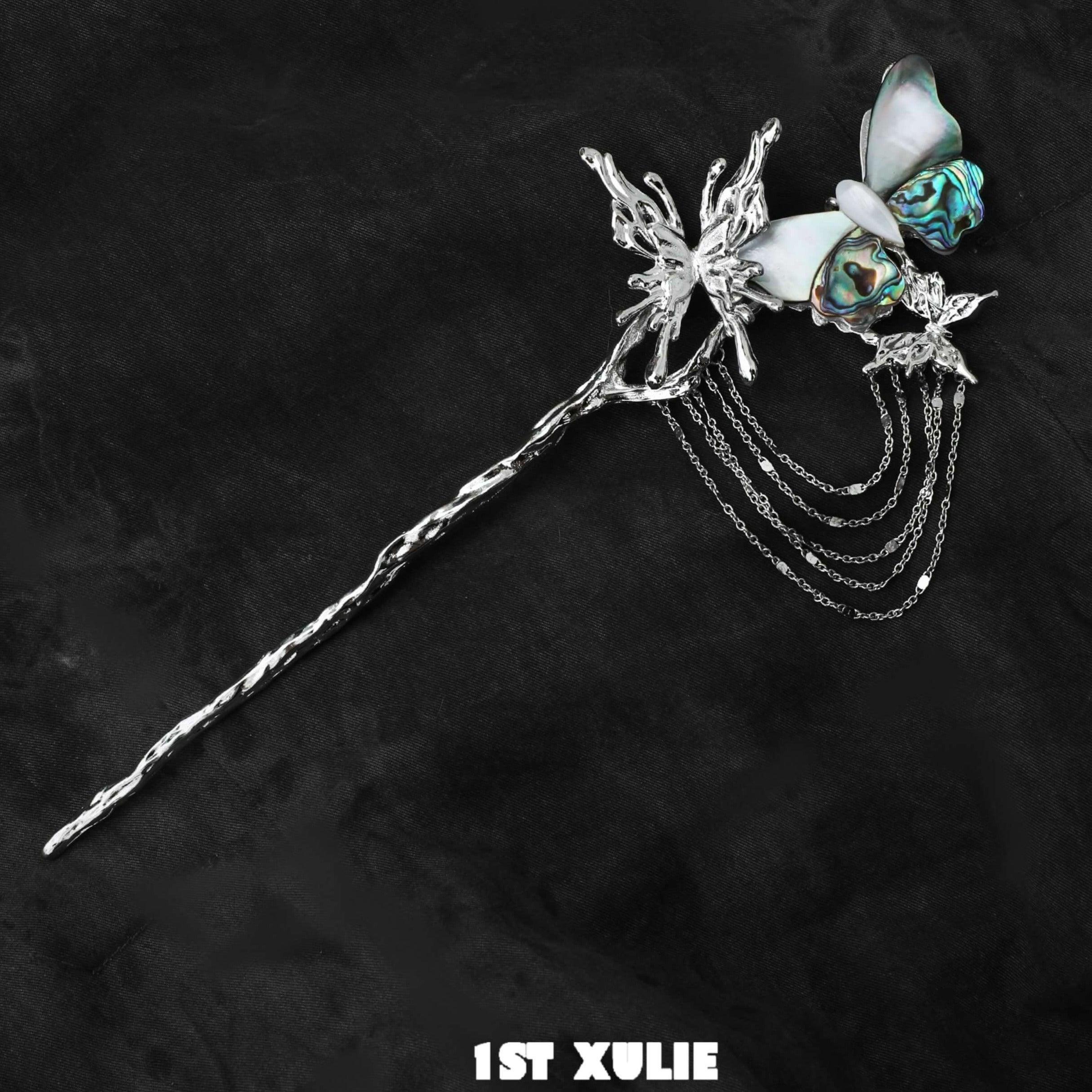 18K Gold Plated Abalone Shell Butterfly Hair Clip - Elegant Hair Accessory for Women, Bridal Hairpin, Boho Wedding Hair Jewelry - Perfect for Weddings, Parties & Special Occasions