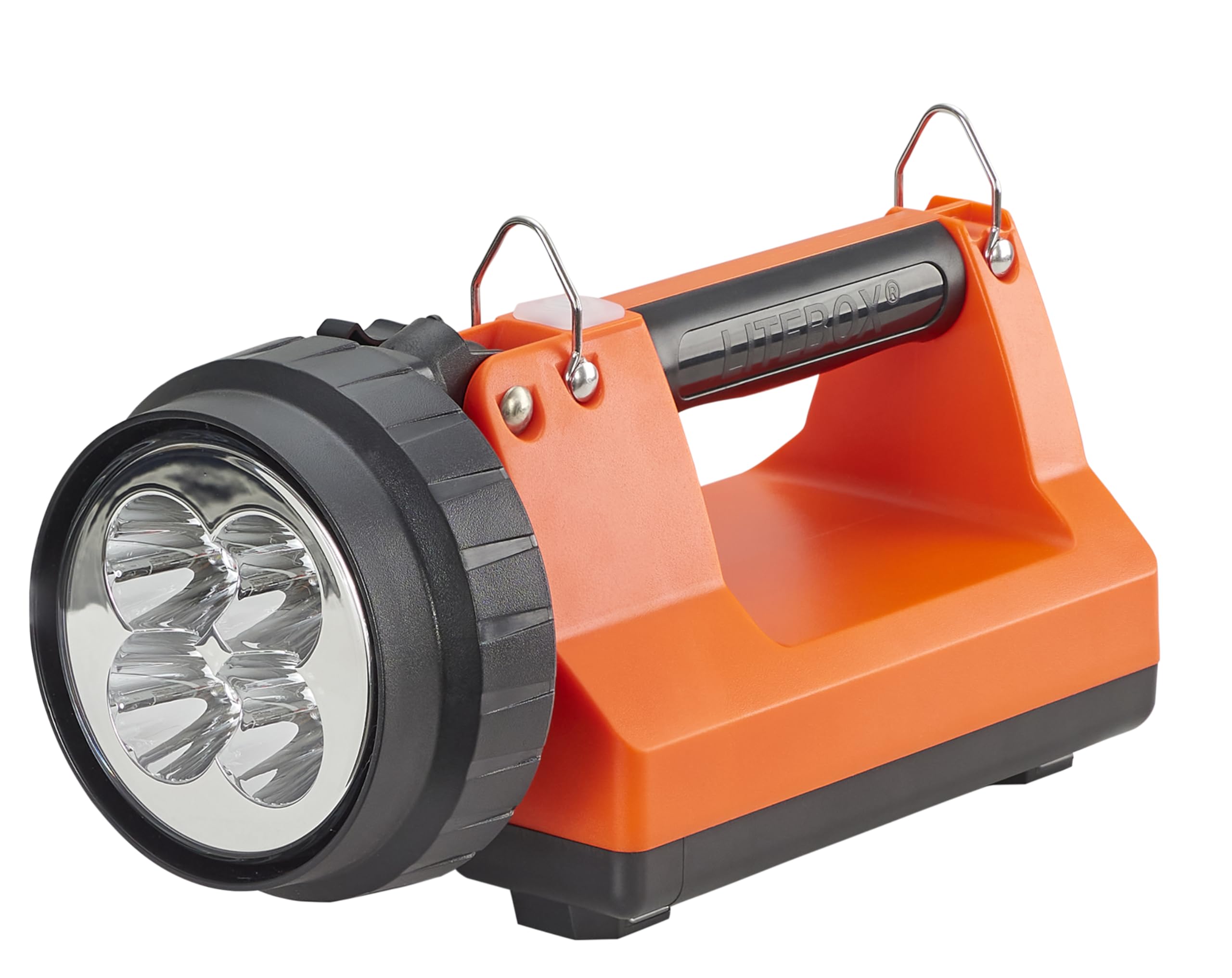 Streamlight 45856 E-Spot LiteBox 1500-Lumen Rechargeable Spotlight Lantern - 110,000 Candela Spot Beam, Heavy Duty Shoulder Strap, Orange (Charger Not Included) - Ideal for Camping, Hunting, Emergency Lighting & Outdoor Adventures