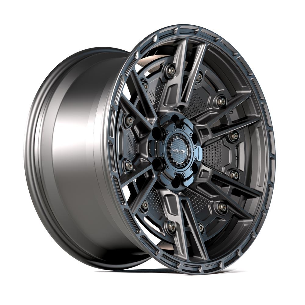 4Play Sport2.0 4PS01 Matte Black 17x9.0 Inch Alloy Wheels - 6-Lug 5x127mm & 5x139.7mm Bolt Pattern - 87.1mm Center Bore - Perfect for Off-Road Trucks & SUVs