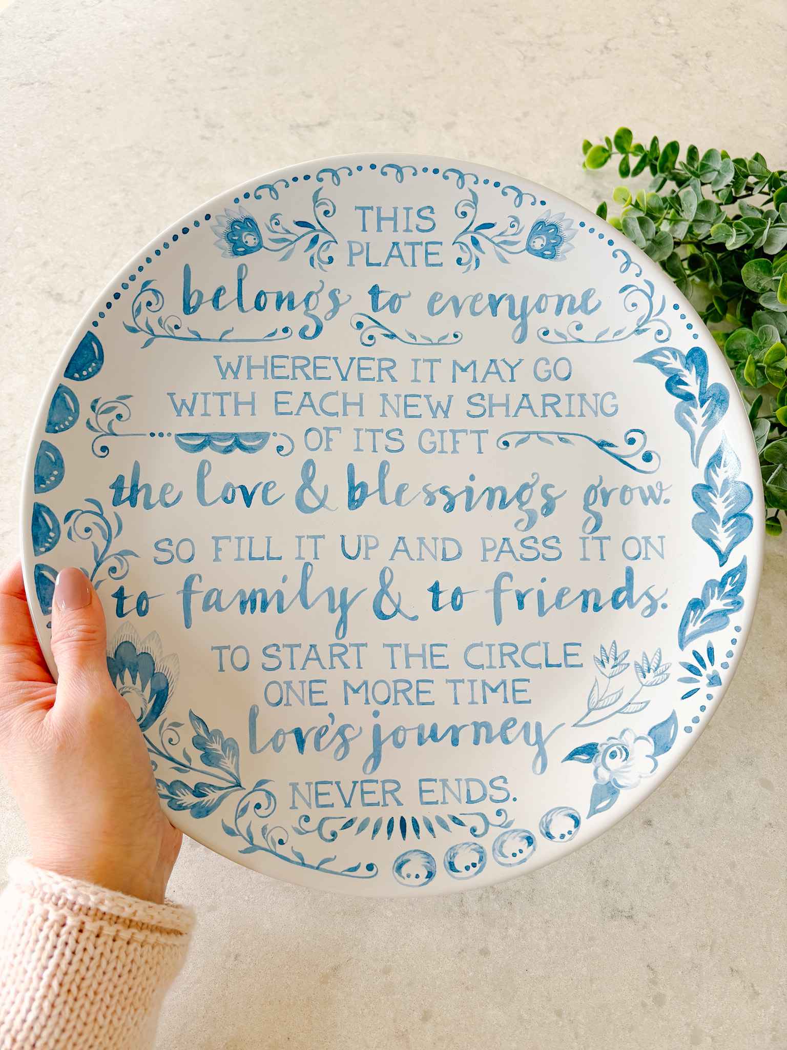 Blessing Plate - Elegant Decorative Ceramic Plate for Home Decor, Wedding Gift, or Wall Art | Perfect for Dining, Display, and Special Occasions