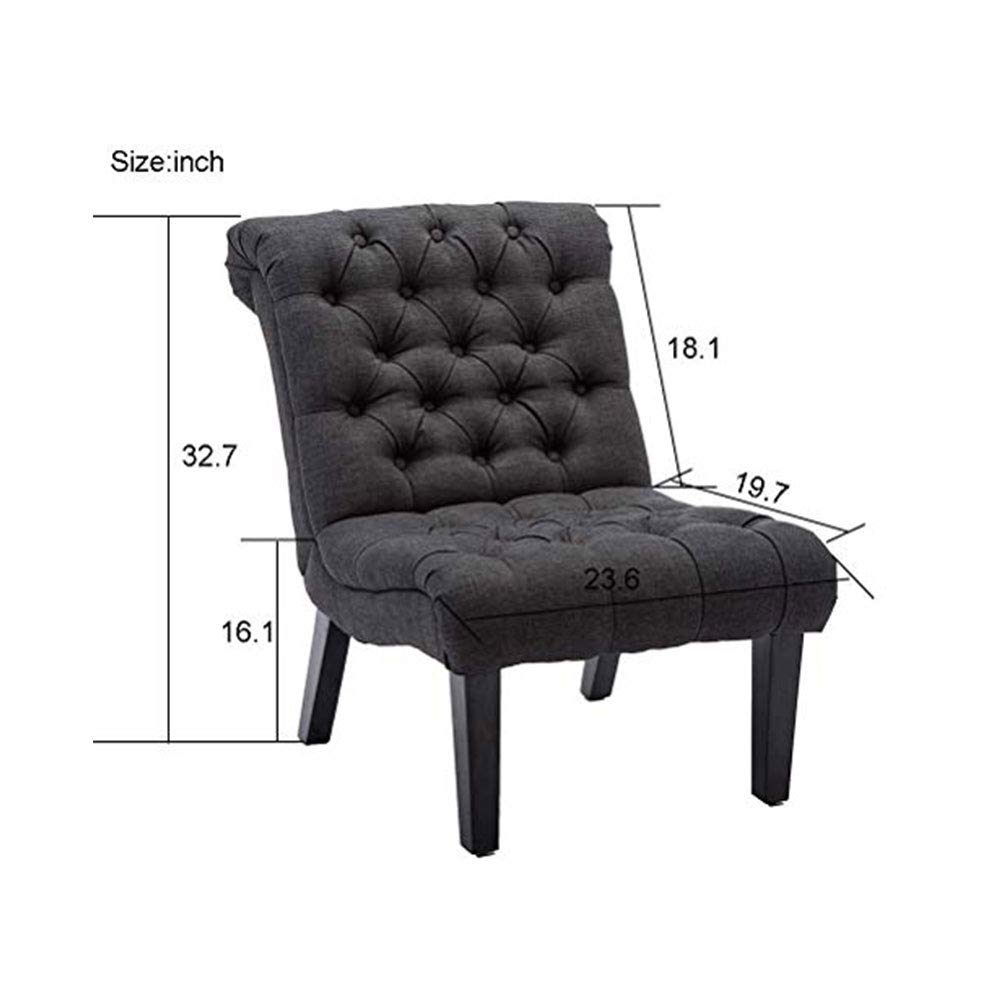 Haobo 2-Piece Armless Accent Chairs with Button Tufted Design - Modern Gray Living Room Chairs for Home, Office or Reception Area - Perfect for Small Spaces, Reading Nooks & Conversation Areas
