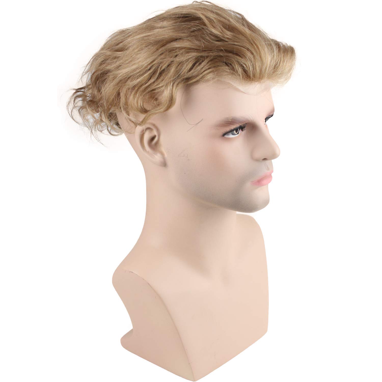 Dreambeauty 10x8 Inch Men's Toupee - 100% European Human Hair Lace Front Wig with 0.08mm Thin Skin Base & V-looped Hair (#21 Ash Blonde) | Natural Hairline Hair Replacement System for Thinning Hair & Baldness | Perfect for Daily Wear, Special Occasions & Professional Settings