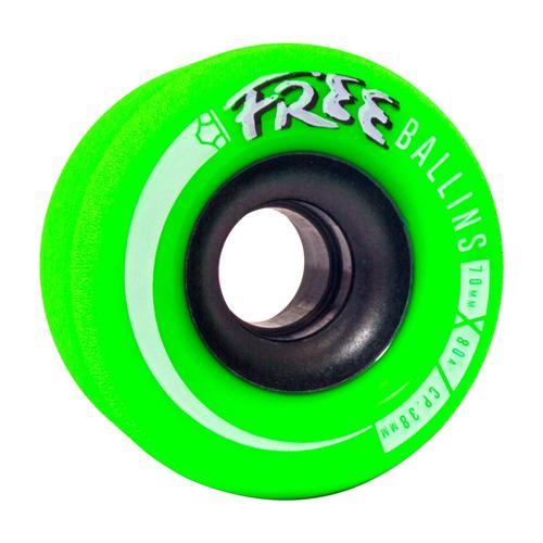 Omen Wheels Free Ballins 70mm 80A Skateboard Wheels (4 Pack) - High Performance for Street Skating & Longboard Cruising