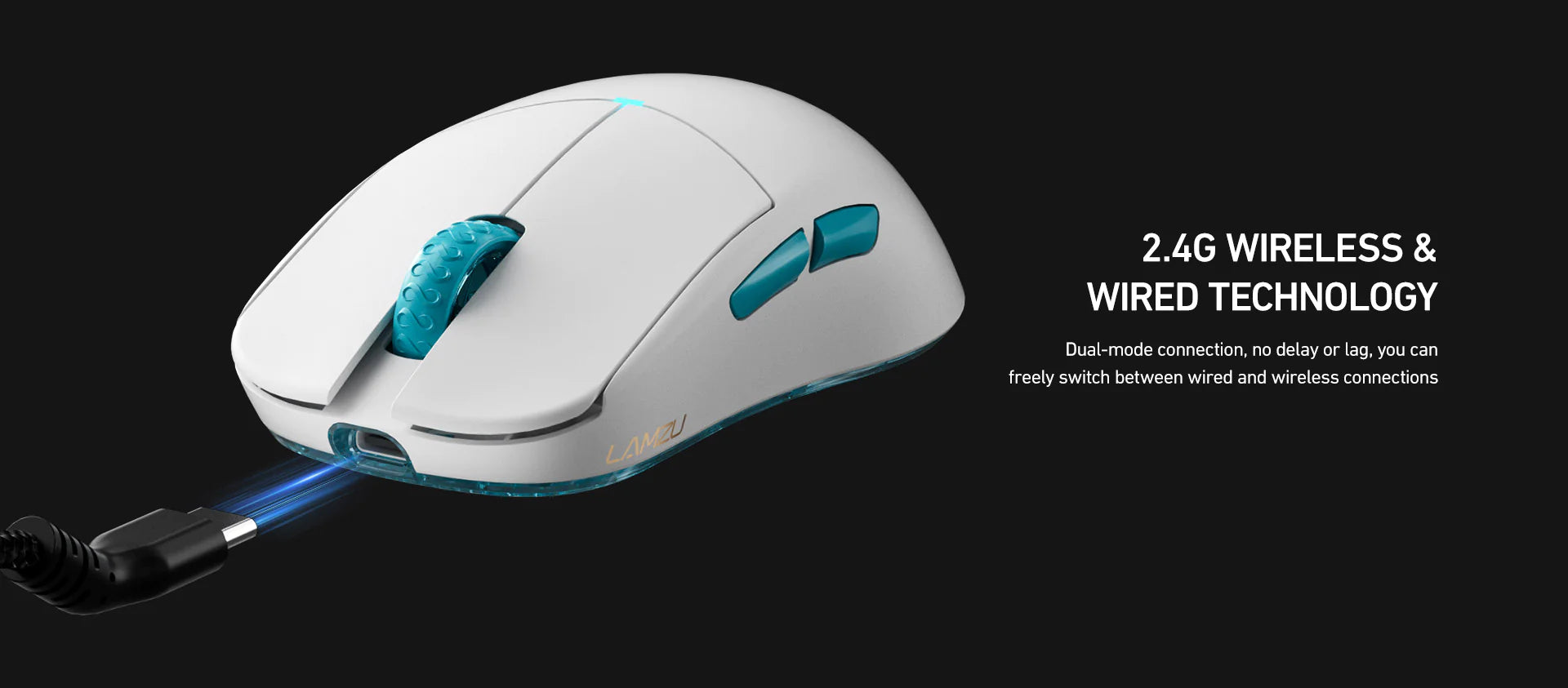 Lamzu Atlantis OG V2 Pro Wireless Gaming Mouse - 4K Compatible, Lightweight Ergonomic Design, Matcha Green - Perfect for FPS, MOBA & Esports Gaming