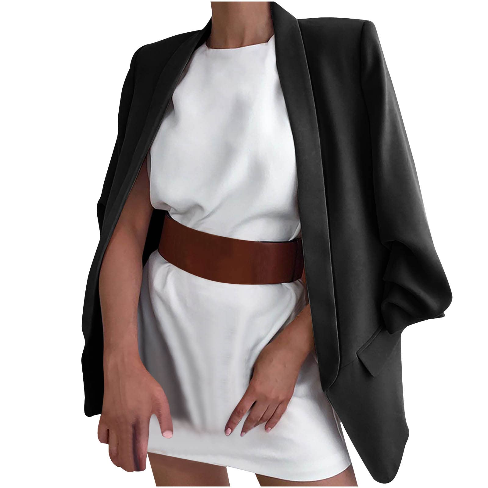 Women's Casual Blazer - Office Work Jacket with Pockets for Business & Outings