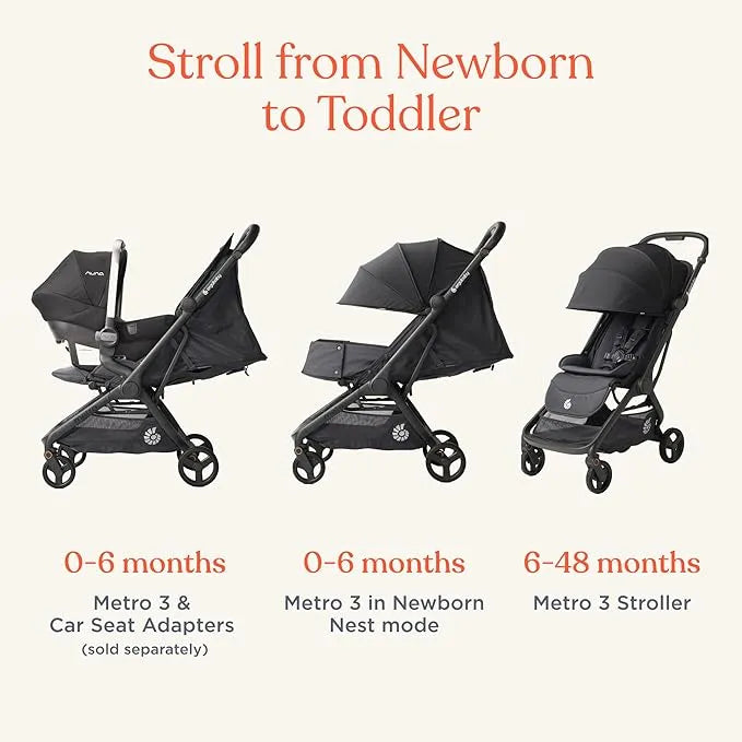 Metro 3 Stroller - Lightweight Compact Baby Stroller with One-Hand Fold, Soft Olive Green | Perfect for Travel, Shopping & City Walks