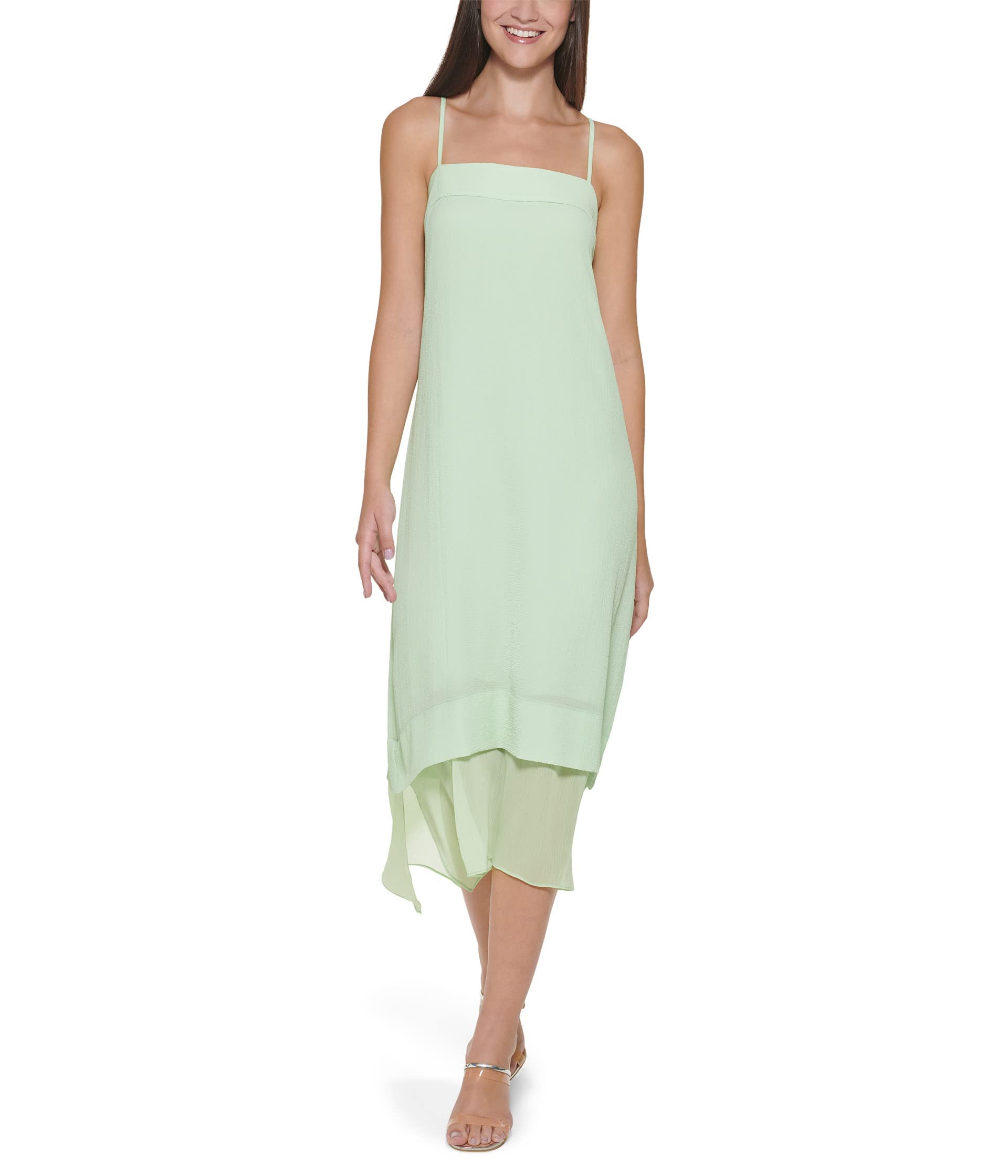 DKNY Mixed Media Mini Cami Dress for Women - Stylish Sleeveless V-Neck Cocktail Party Dress - Perfect for Night Out, Date Night & Summer Vacations