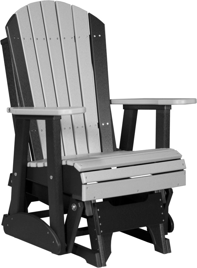 LuxCraft 2-Foot Adirondack Glider Chair - Outdoor Patio Rocking Chair for Garden, Deck, Porch & Backyard Relaxation