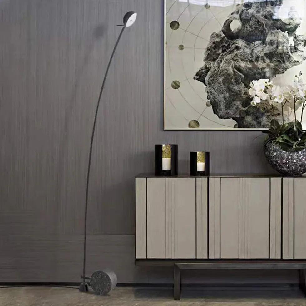 Modern Minimalist Round Arched Floor Lamp - Sleek Contemporary Lighting for Living Room, Bedroom, or Office Decor