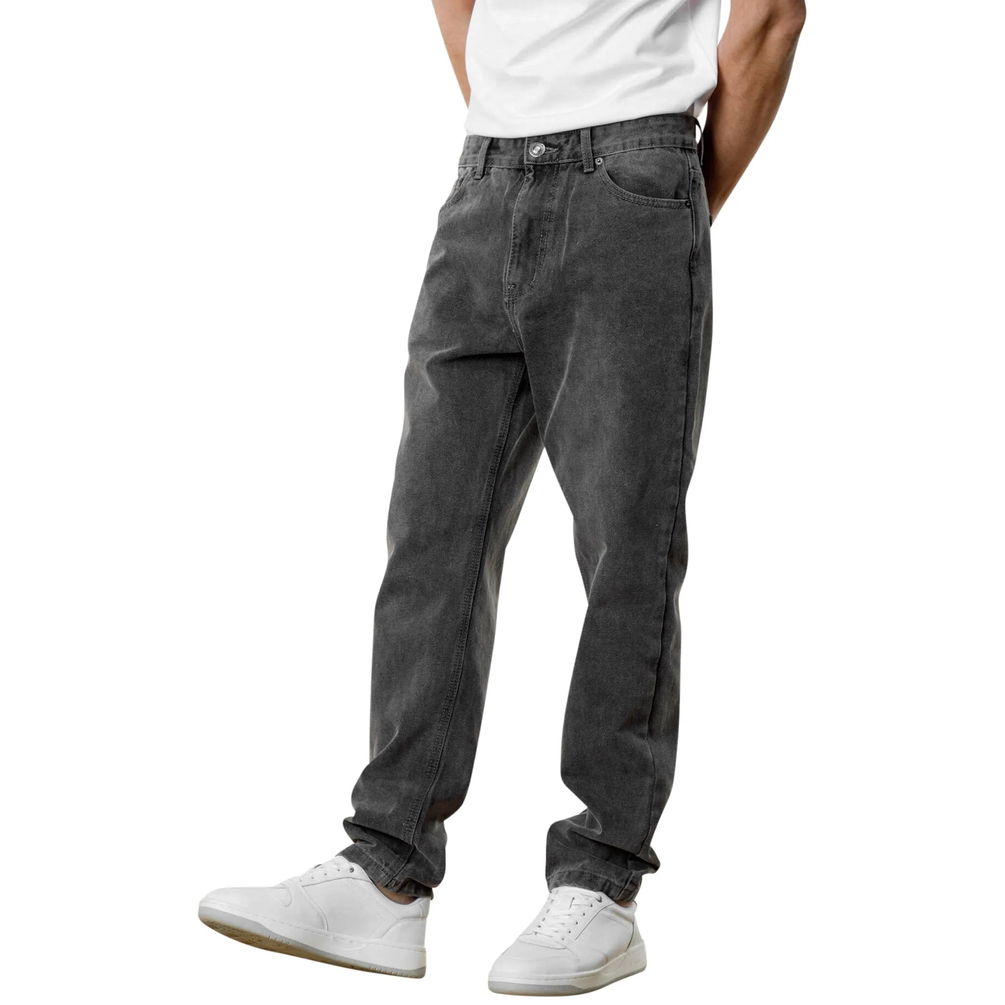Belier Straight Leg Jeans for Women - Classic Washed Grey Denim Pants | Comfortable & Stylish for Casual Wear, Office, and Date Nights