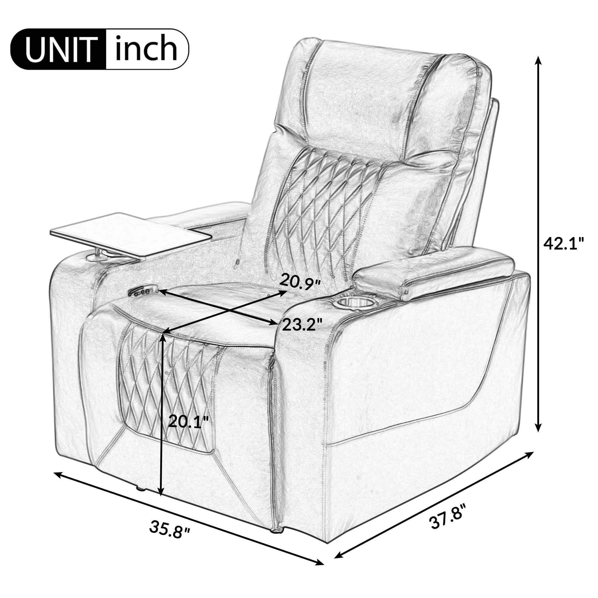 Electric Power Lift Recliner Chair with USB Charging Port, Hidden Arm Storage & 360° Swivel Tray - Brown Leather Massage Chair for Living Room, Home Theater & Elderly Care