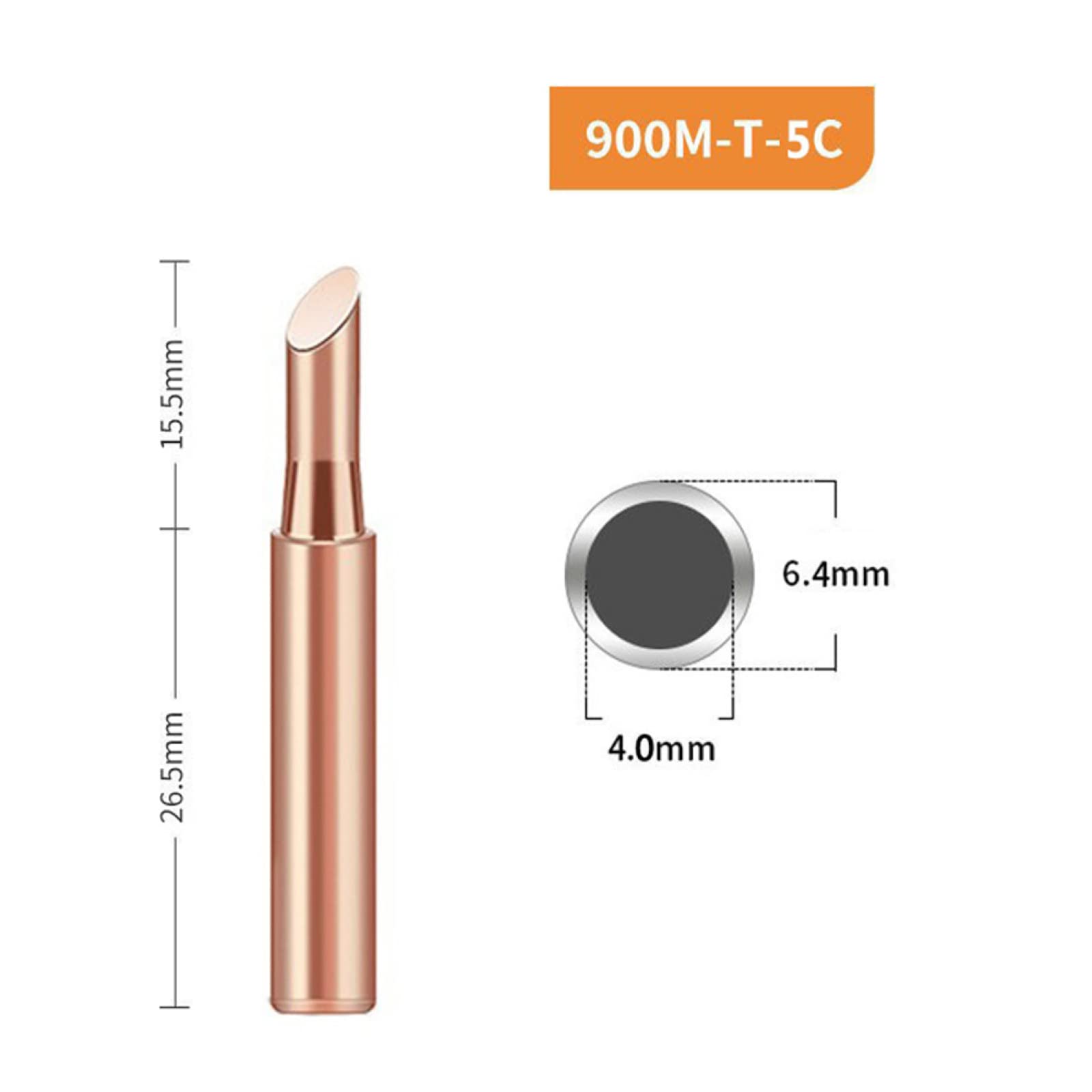 5pcs 900M-T-5C Soldering Iron Tips - Pure Copper Replacement Tips for 936 Soldering Station - High Performance Welding & Soldering Accessories for Electronics Repair, DIY Projects, and Workshop Equipment