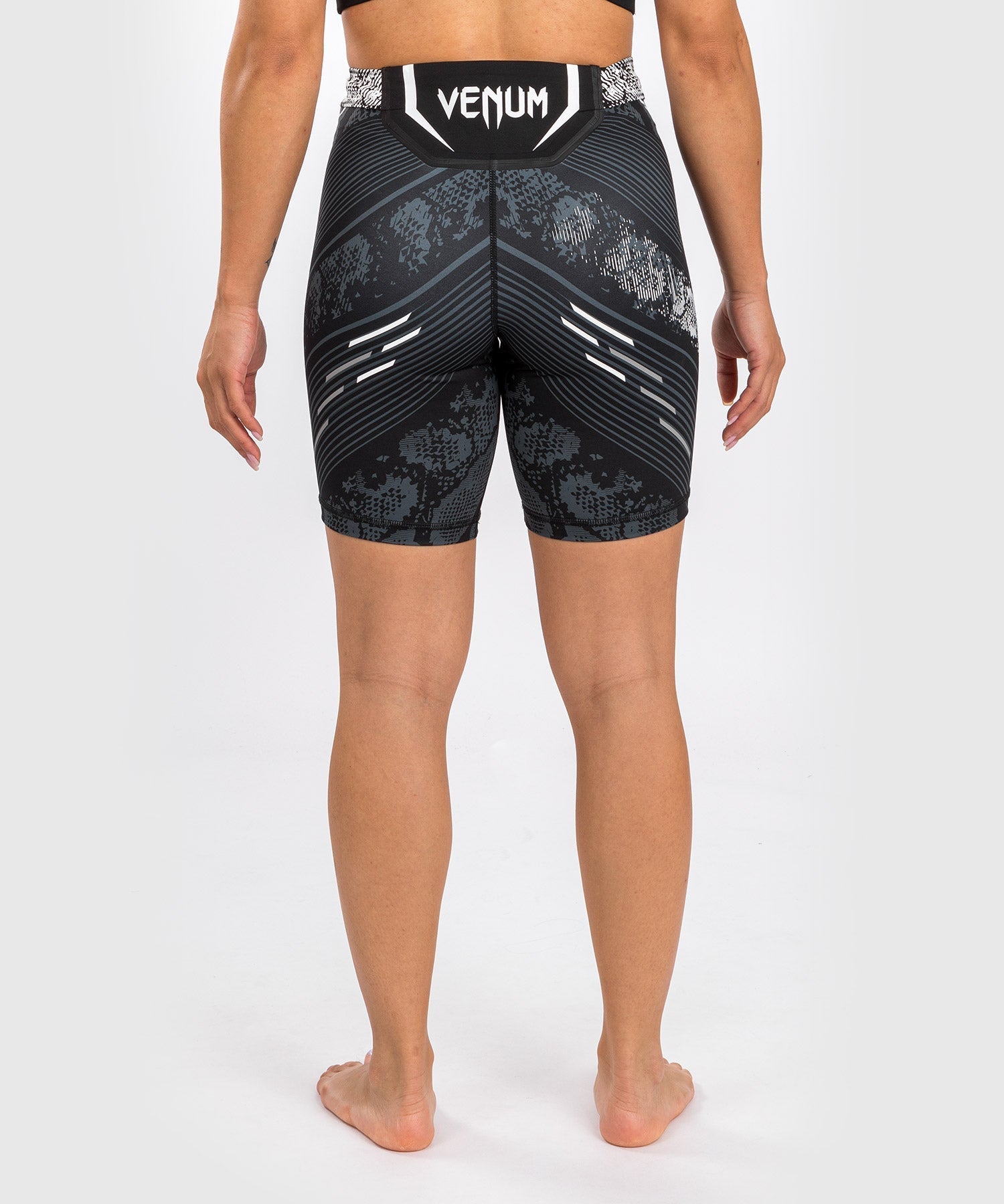 Venum UFC Adrenaline Authentic Women's Vale Tudo Fight Shorts - Personalized MMA Training & Competition Shorts for Women - Long Fit Black - Perfect for UFC Training, MMA Sparring & Fitness Workouts