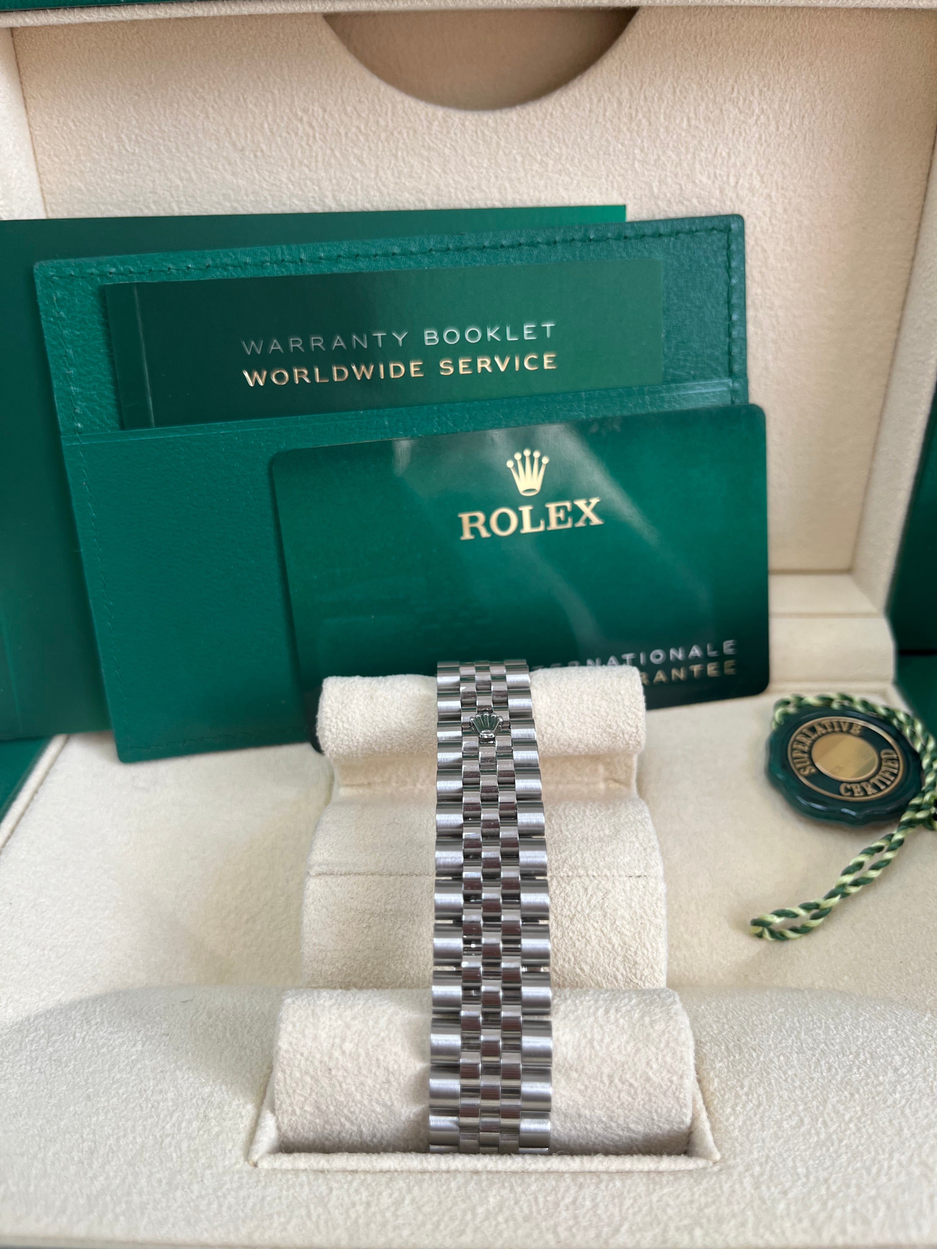 Rolex Datejust 31 Watch - Stainless Steel & White Gold, Fluted Bezel, Mint Green Index Dial, Jubilee Bracelet (Model 278274) - Perfect for Luxury Gifts, Business Events & Special Occasions