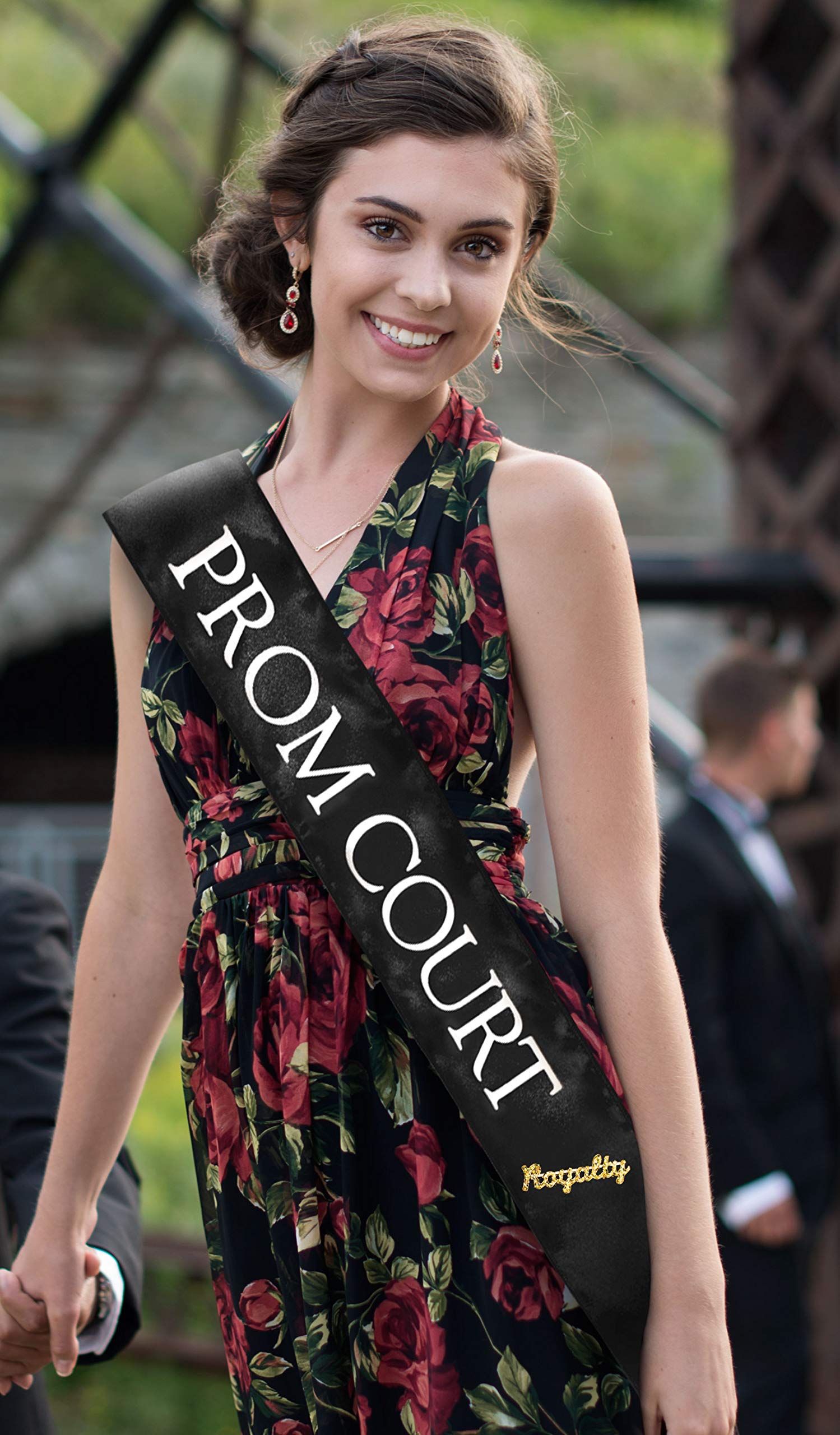 Prom Sash Set - 2 Elegant Sashes & 2 Sparkling Royalty Pins for Homecoming, Prom, Pageants & Special Events | Perfect for Graduation, Quinceañera & School Dances