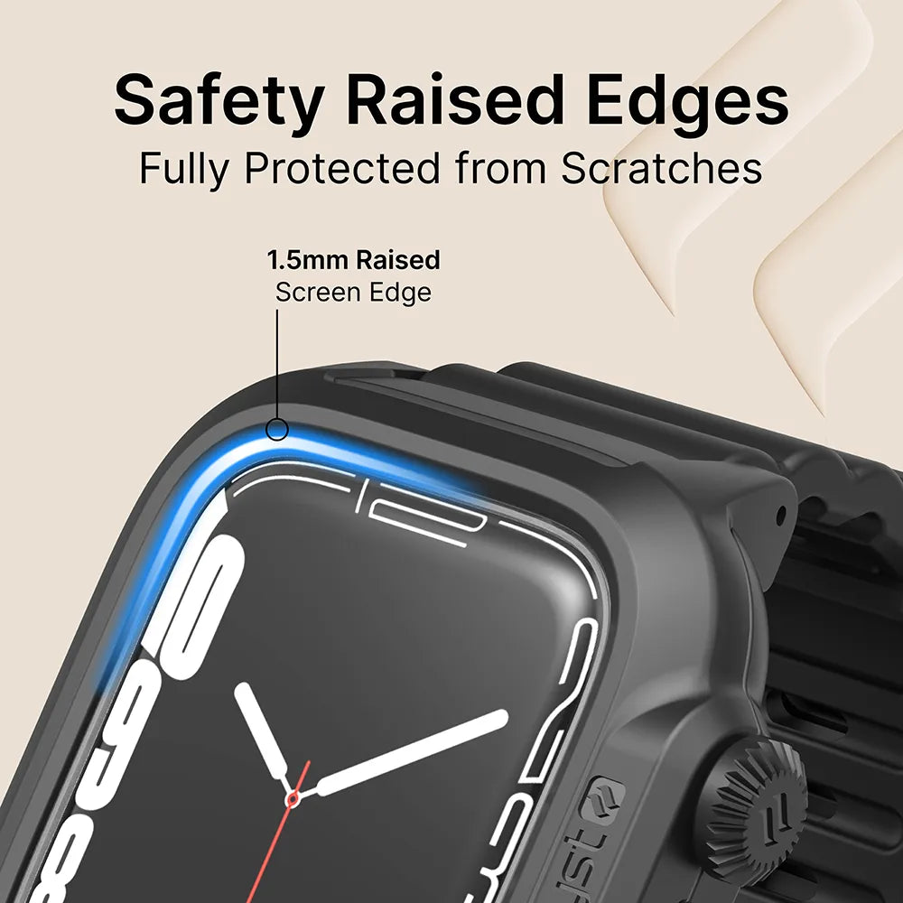 45mm 330ft Waterproof Case with Band for Apple Watch Series 9/8/7 - Durable Protection for Swimming, Diving & Outdoor Sports