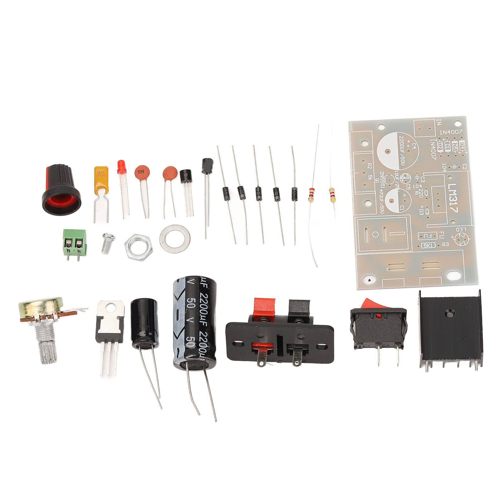 Jeanoko Regulated Power Supply DIY Kit with Self-Recovery Fuse | Stepless Input Adjustable Voltage for Electronics Experiments & STEM Projects | Perfect for Hobbyists, Makers & Lab Use