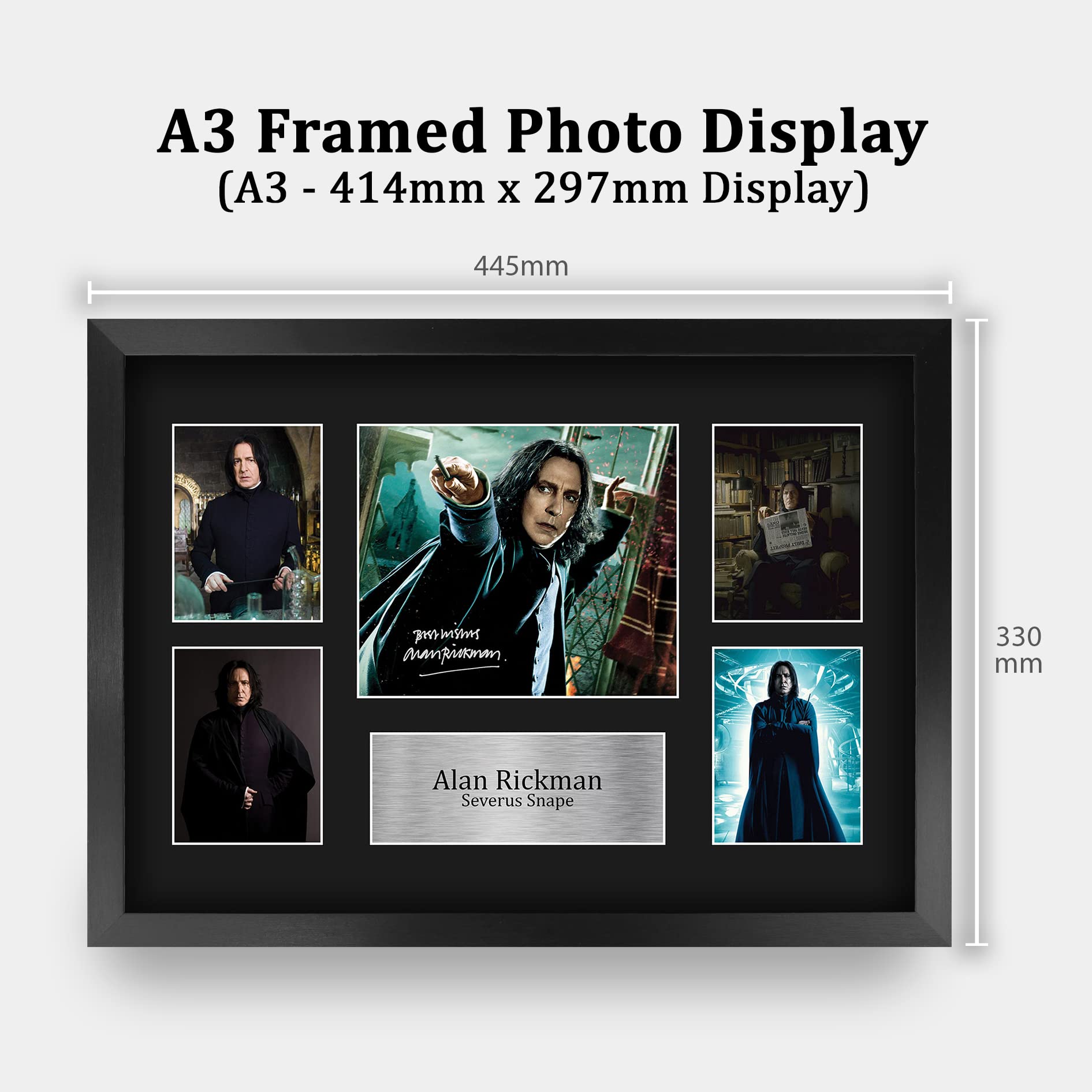 Alan Rickman as Severus Snape Harry Potter 16x12 Inch (A3) Framed Autograph Picture - Signed Movie Memorabilia Collectible for Fans - Perfect for Home Decor, Office Display, and Gift for Potterheads