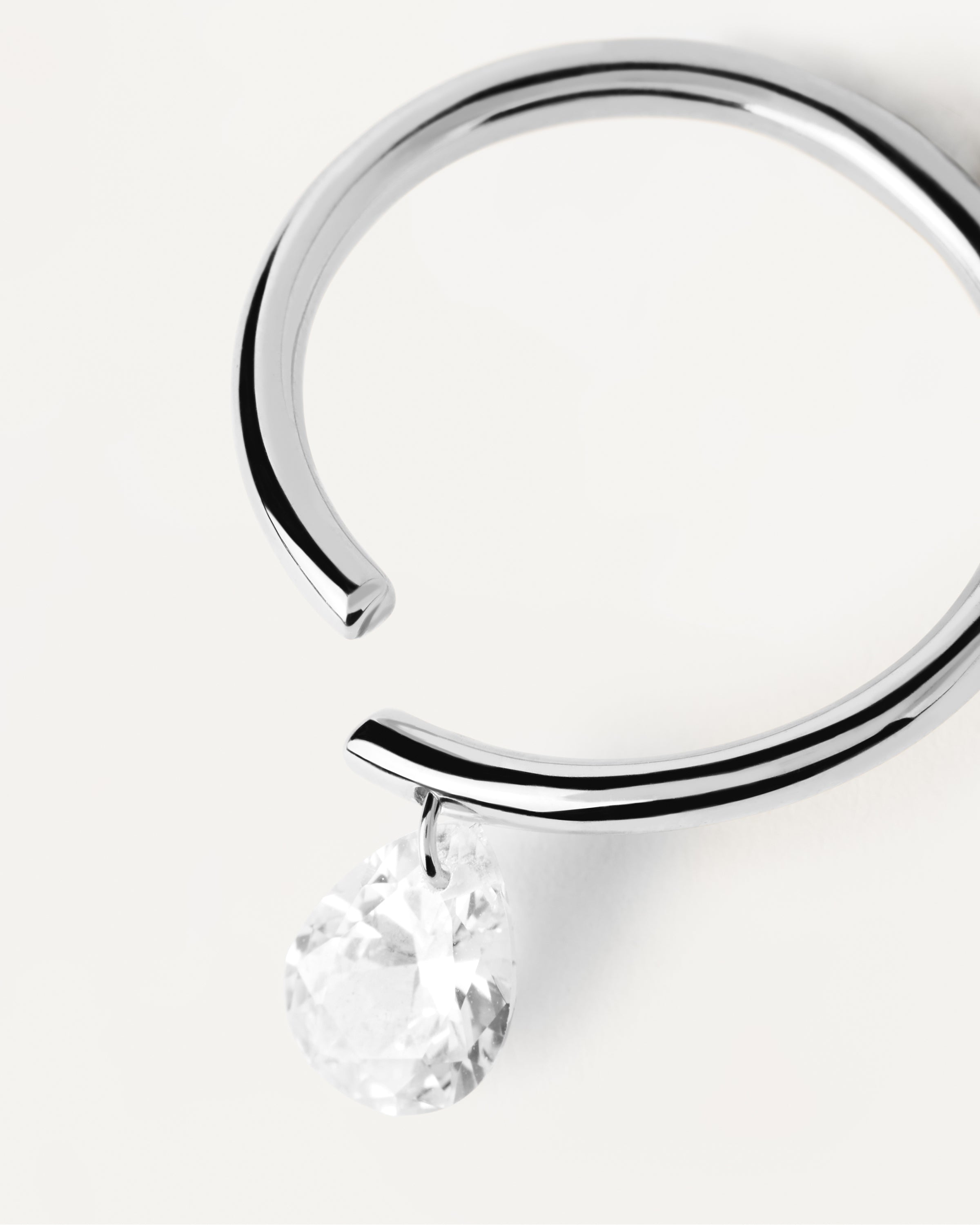 Aqua Solitaire Silver Ring for Women - Elegant Sterling Silver Minimalist Ring for Everyday Wear, Gift, Wedding & Special Occasions