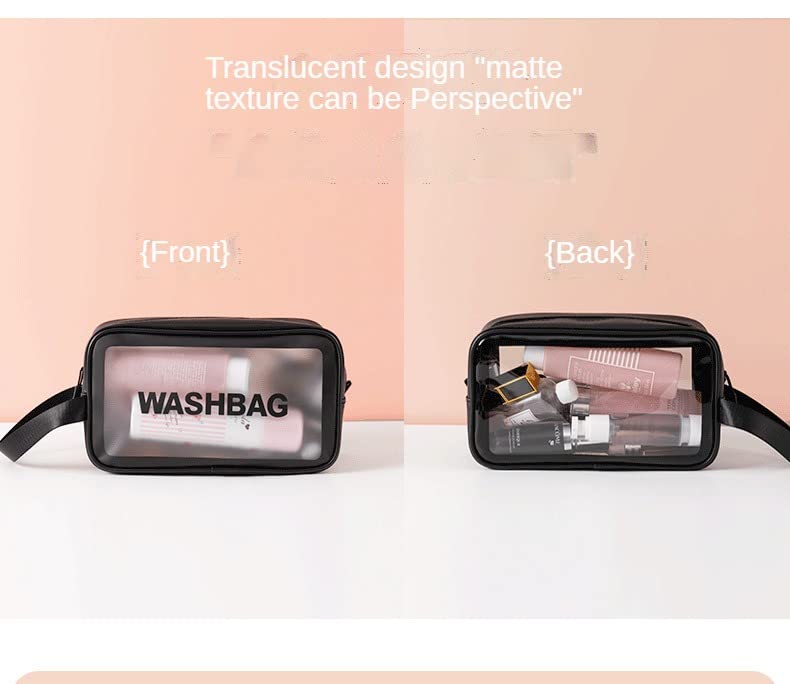Amso Black Medium Multipurpose Cosmetic Organizer Bag for Women & Girls - Travel Makeup Pouch for Toiletries, Cosmetics & Skincare Essentials - Perfect for Vacation, Gym & Daily Use
