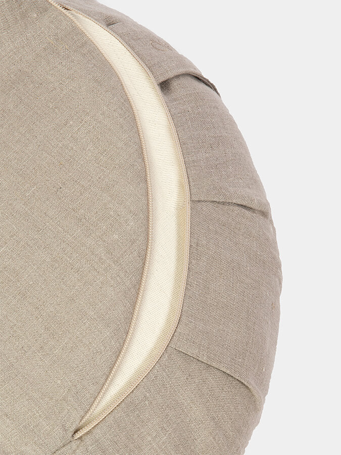 Organic Buckwheat Zafu Meditation Cushion - EU Certified, Crescent Shape with Linen Cover for Yoga, Meditation & Home Decor - Perfect for Yoga Studios, Zen Spaces & Mindful Living