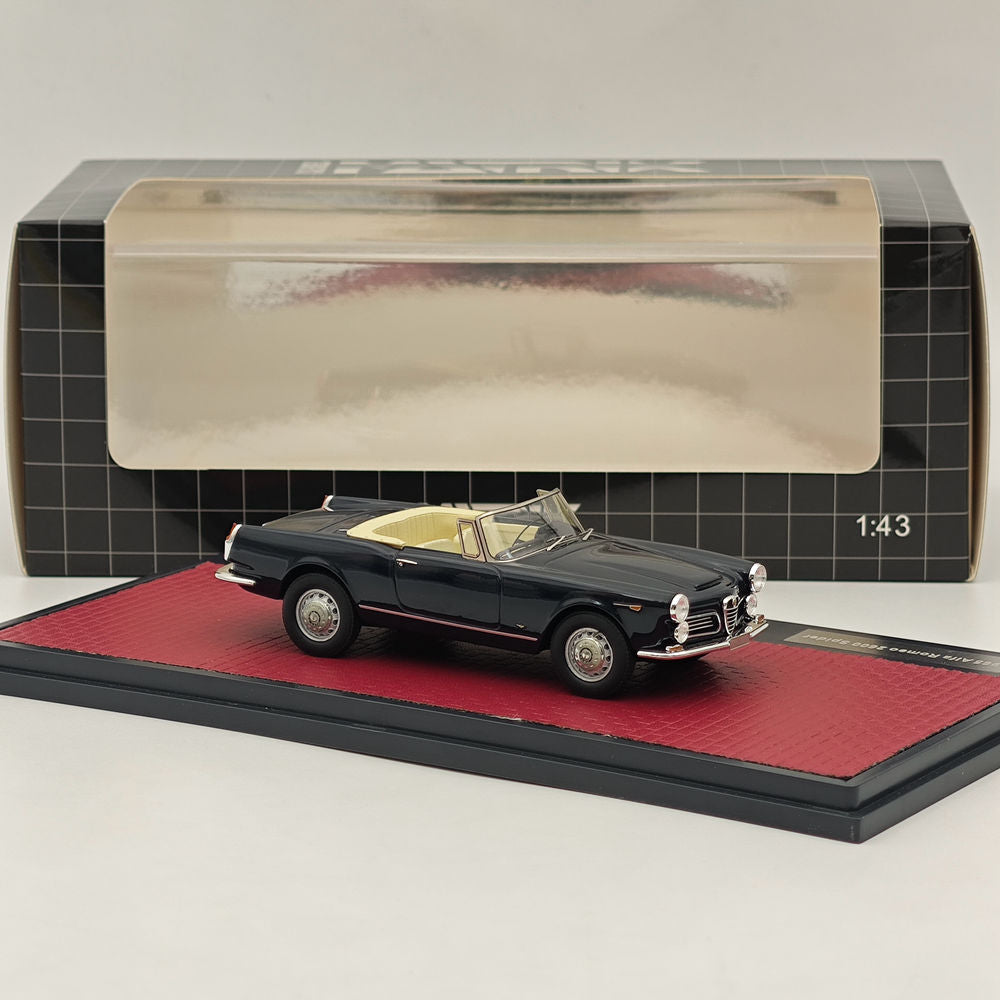 1/43 Scale Alfa Romeo 2600 Spider 1962-1965 Blue Resin Diecast Model Car - Limited Edition Collectible for Display, Gifts & Car Enthusiasts