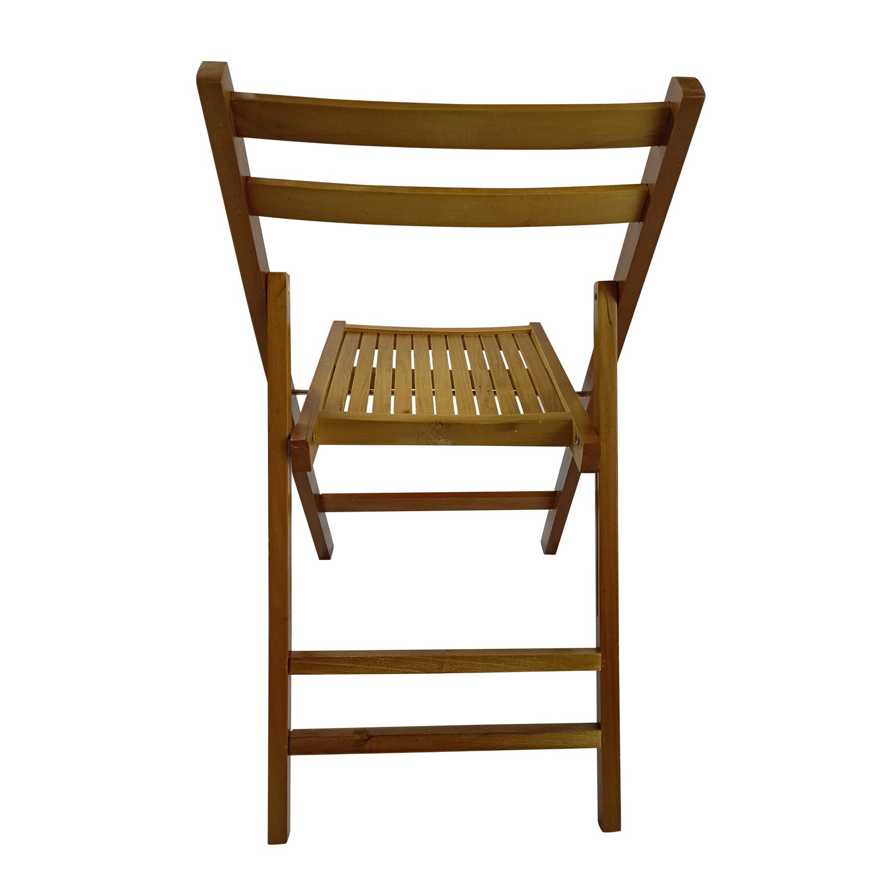 4 Pack Solid Wood Folding Chairs - Teak Wood Foldable Dining Chairs with Slatted Seat & Open Back Design | Portable Indoor Outdoor Event Seating for Weddings, Parties, Kitchen, Dining Room, Balcony & Garden Use