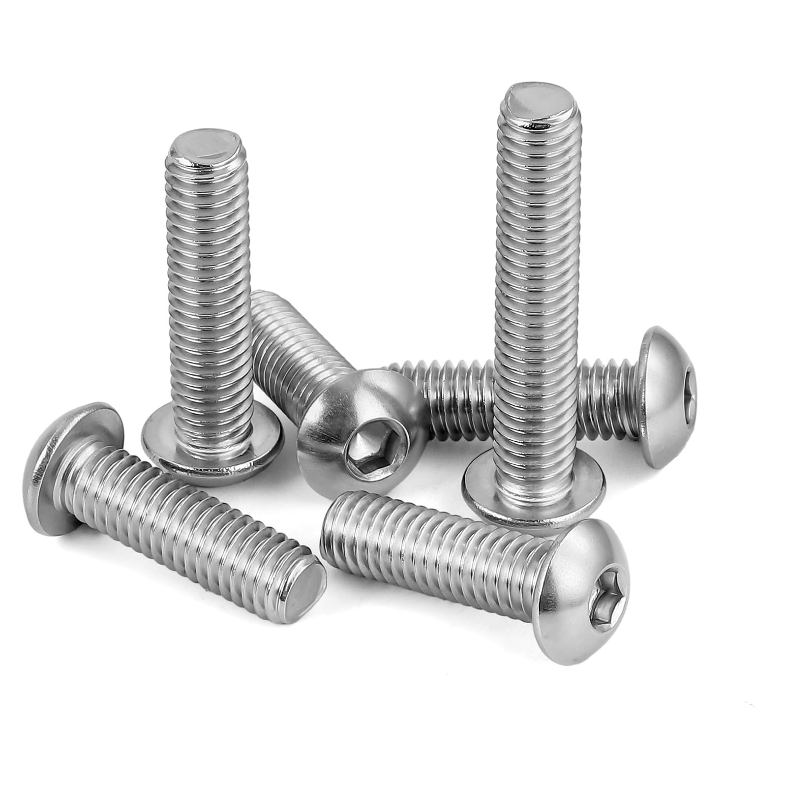 M8-1.25x35mm Stainless Steel Button Head Screws (10-Pack) - for DIY & Machinery