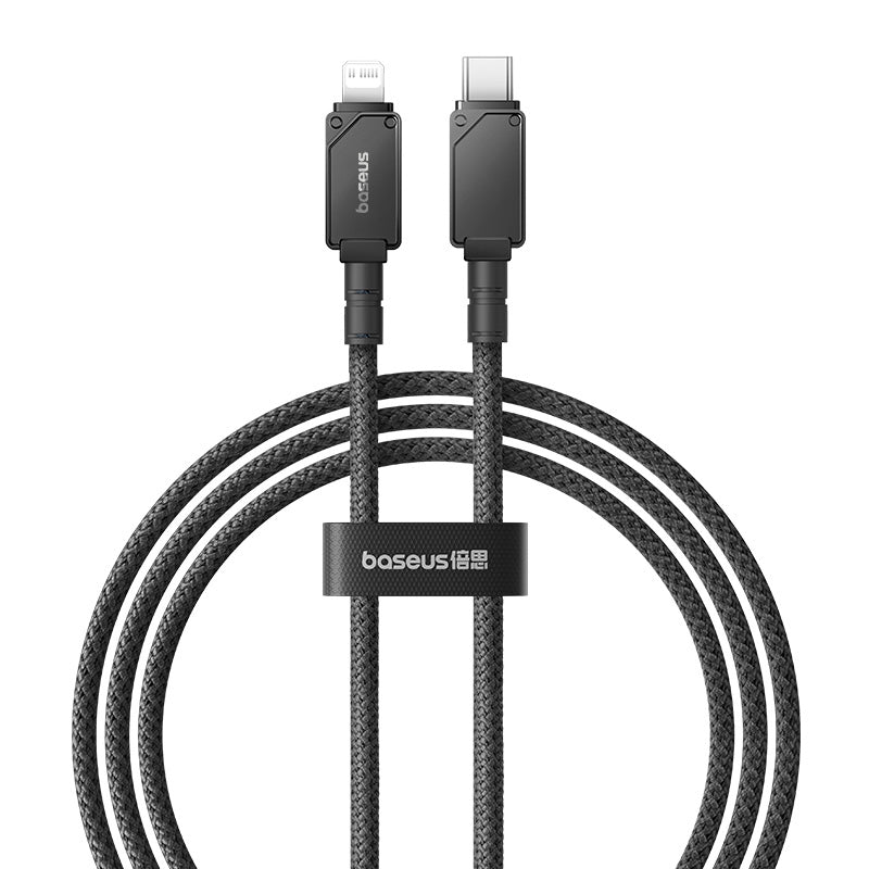 Baseus 20W Fast Charging Cable USB-C to Lightning 1M Black - Compatible with iPhone, iPad, and More for Home, Office & Travel Use