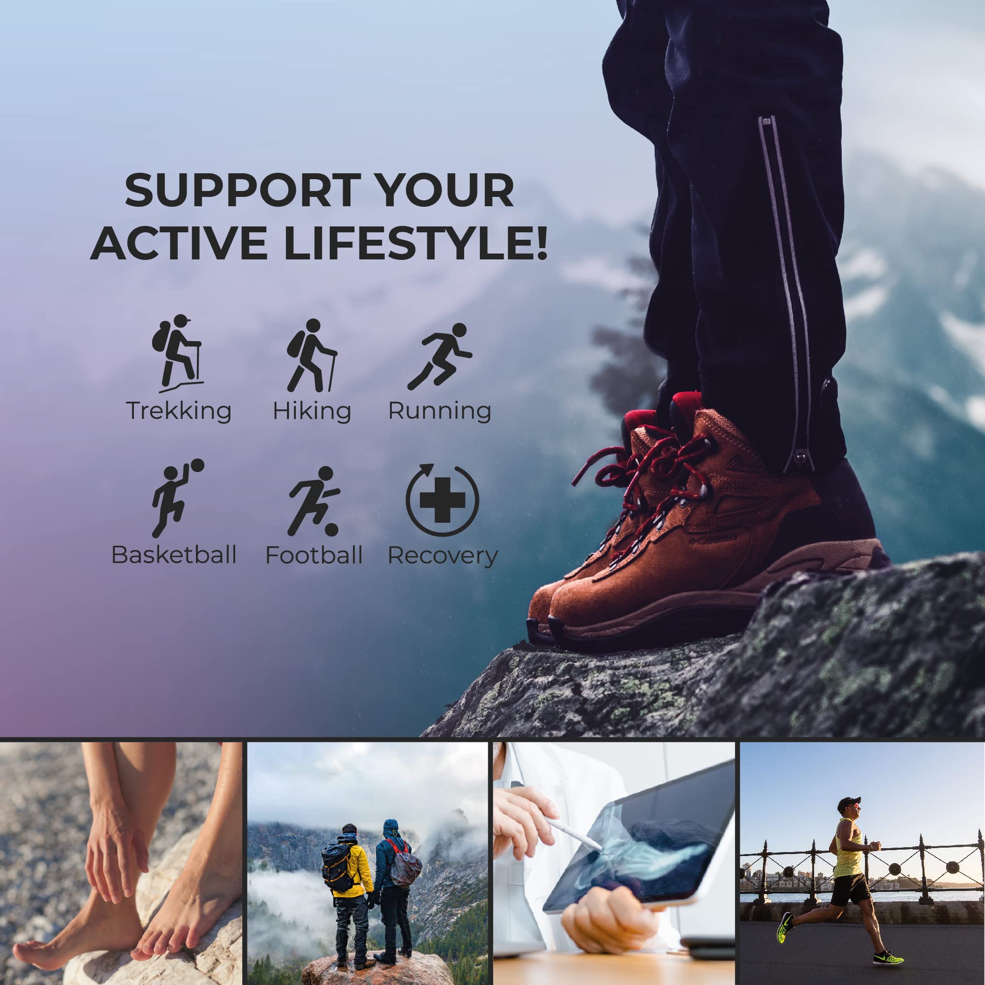 Premium 2-Pair Carbon Fiber Shoe Insoles for Men & Women - Lightweight Arch Support Inserts for Basketball, Volleyball, Hiking & Running - Fits All Sneakers & Athletic Shoes (Women's 9.5/Men's 9) - Boost Performance & Comfort for Sports & Daily Wear