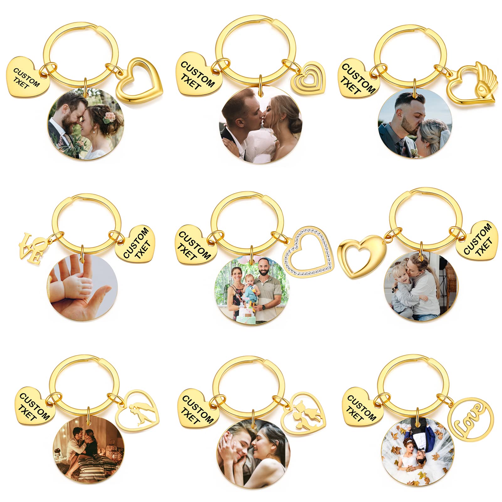 Custom Photo Keychain - Personalized Birthday Gifts for Women, Wedding Gifts, Anniversary Presents for Husband & Boyfriend | Great for Couples, Bridal Parties & Special Occasions