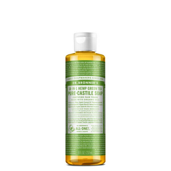 Dr. Bronner's Pure-Castile Liquid Soap - Organic Green Tea Scent | All-Natural, Vegan & Biodegradable | For Face, Body, Hair & Home Cleaning | Perfect for Sensitive Skin & Eco-Friendly Lifestyle