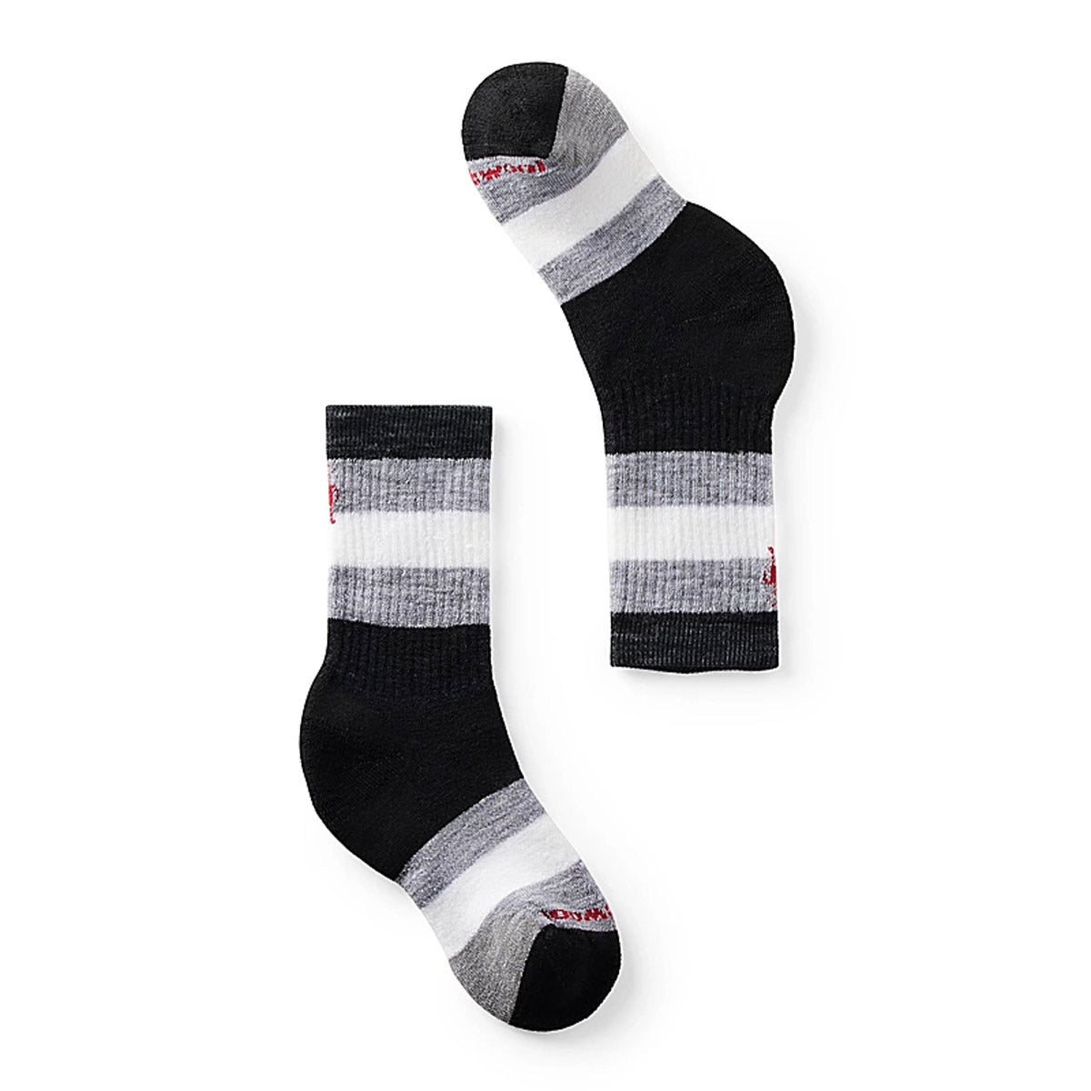 Kids' Hiking Crew Socks with Full Cushion & Striped Design - Comfortable Outdoor Socks for Boys and Girls - Perfect for Hiking, Camping, and School Activities