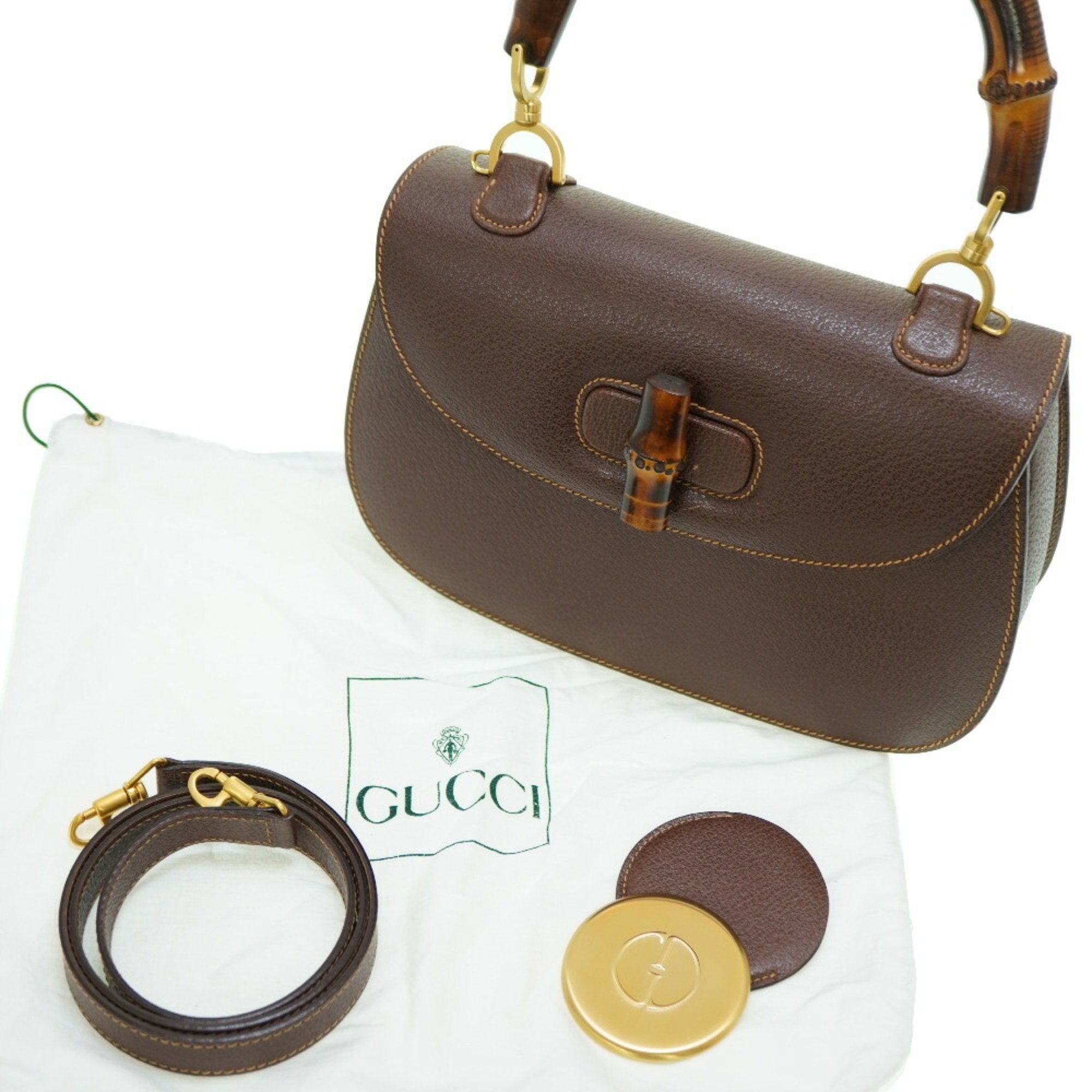 Stylish Brown Leather Handbag with Bamboo Handle - Fashionable Women's Crossbody Purse for Work, Travel & Everyday Use