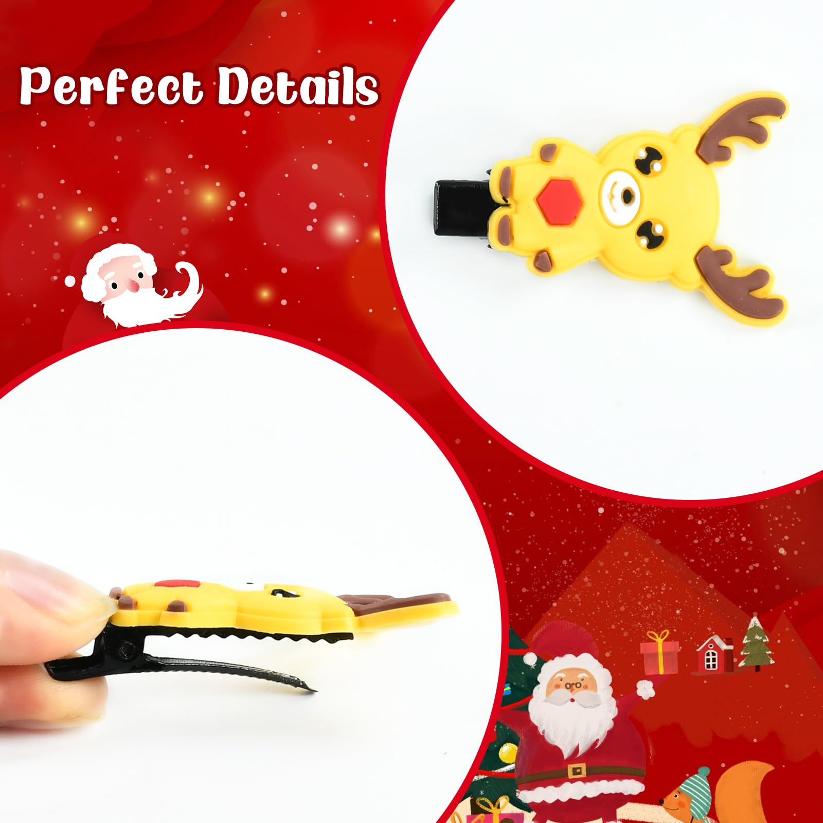 18-Piece Christmas Hair Clips Set - Festive Elk & Santa Claus Designs - Small Holiday Hair Accessories for Women & Girls - Perfect Christmas Gifts (Set B) | Great for Holiday Parties, School Events & Christmas Photo Shoots