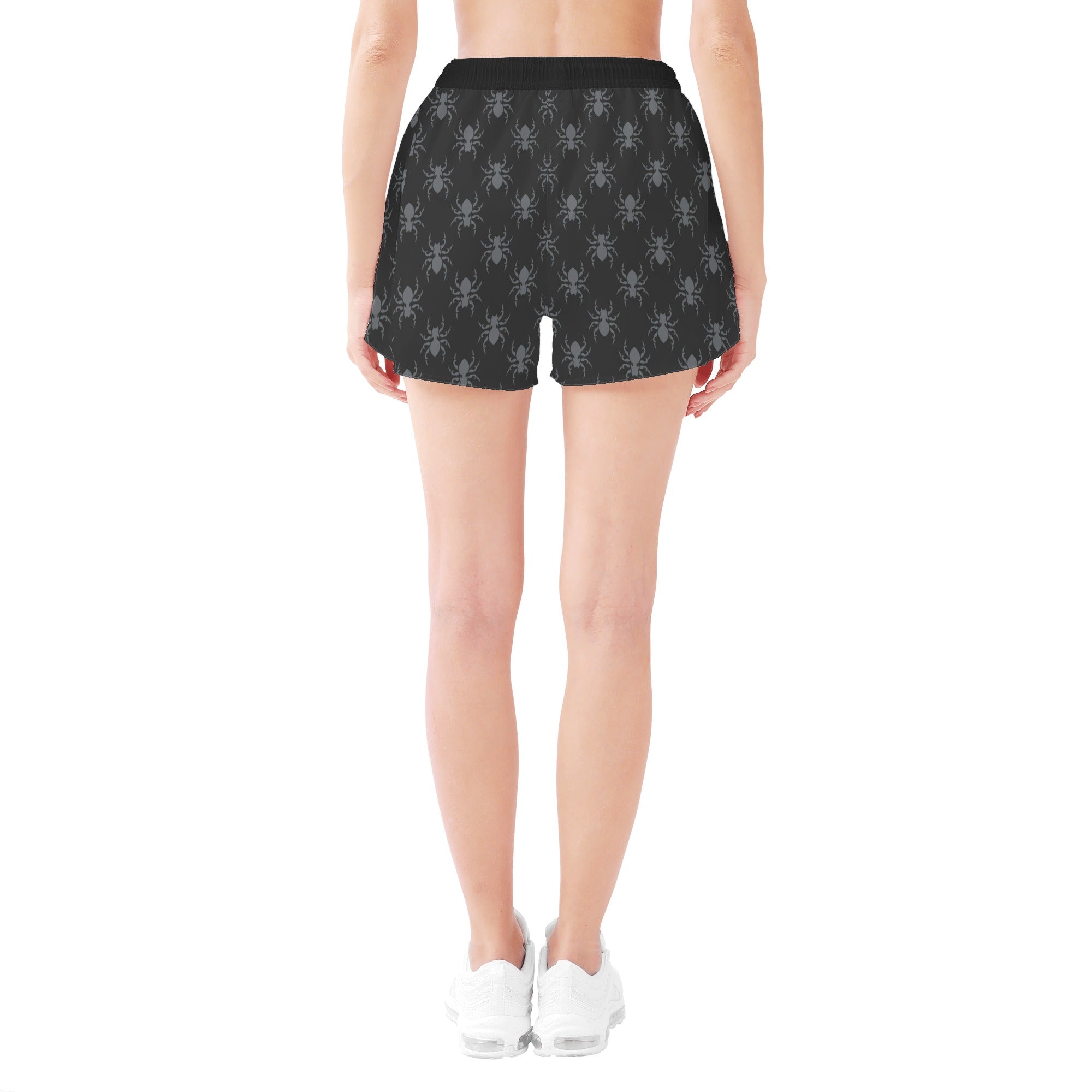Gothic Spider Print Casual Shorts for Women - Trendy Gothic Fashion, Comfortable & Stylish - Perfect for Halloween, Cosplay, and Alternative Outfits